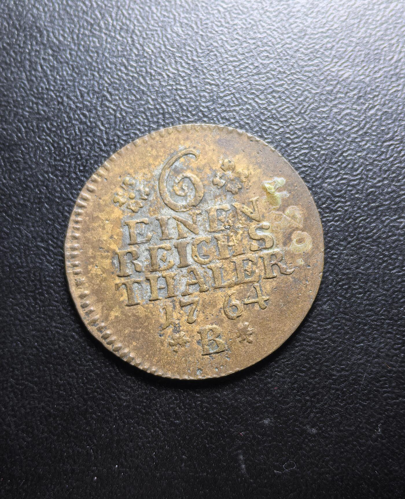 南宋泉阁俄币 外币 国币 专场第六期 私铸 1764年 普鲁士 弗雷德里希2世 1/6泰勒银币老仿 含铜量高