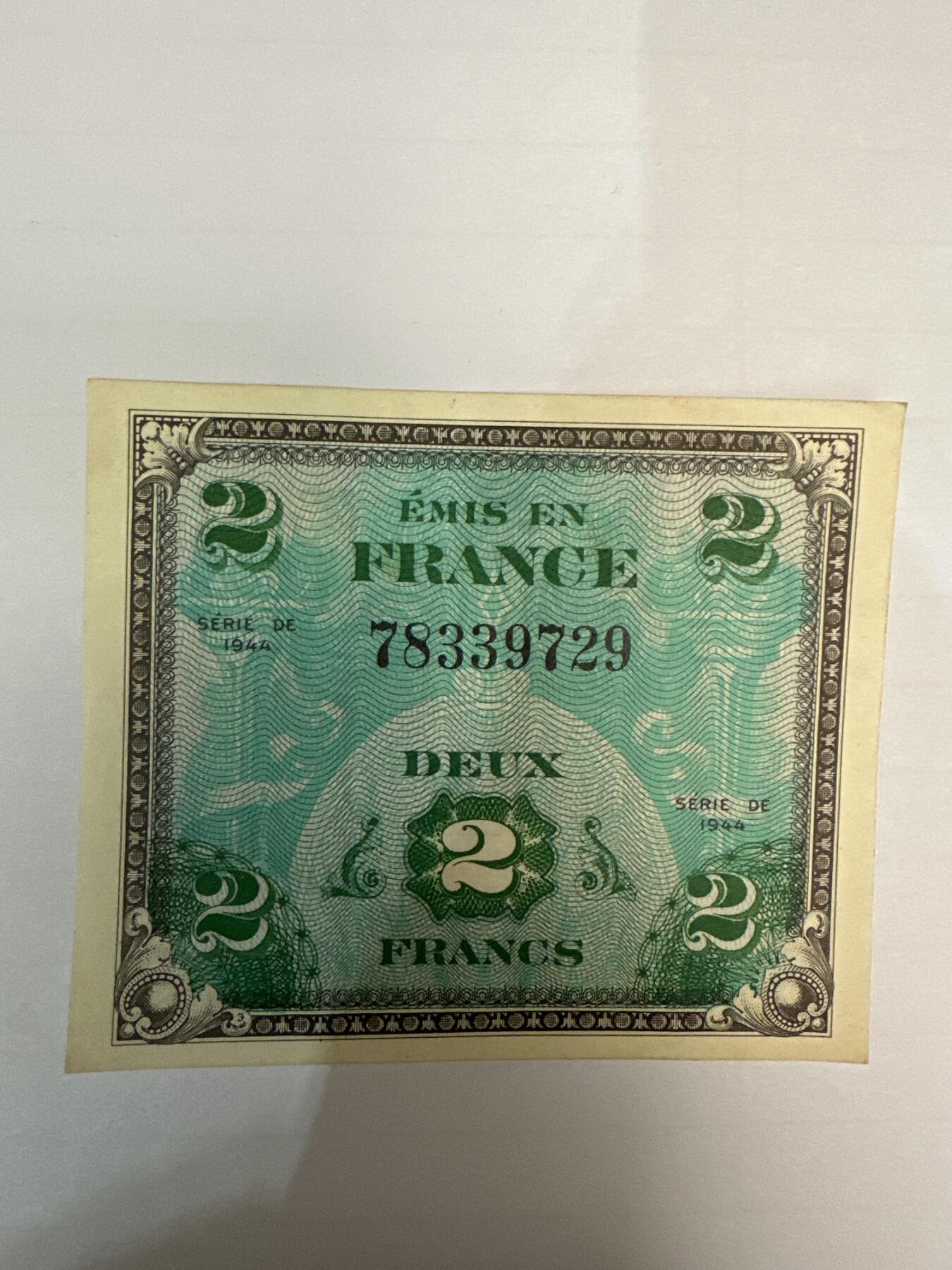 第二弹 纸币专场 1944年法国2法郎军票