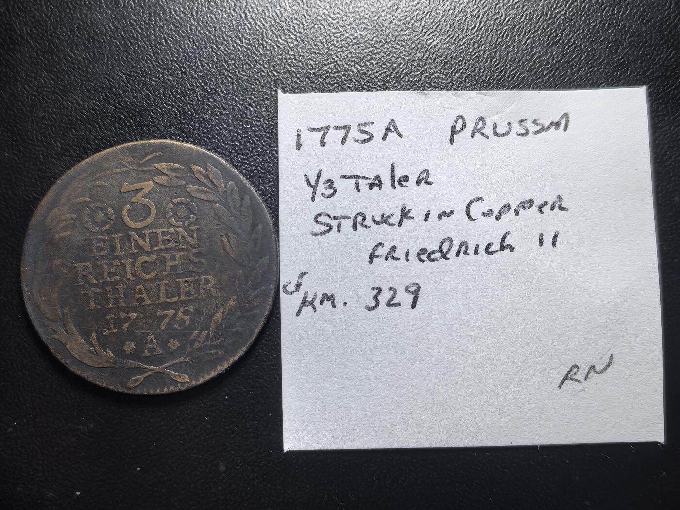 南宋泉阁俄币 外币 国币 专场第六期 私铸 1775年 普鲁士 弗雷德里希2世 1/3泰勒银币老仿 含铜量高