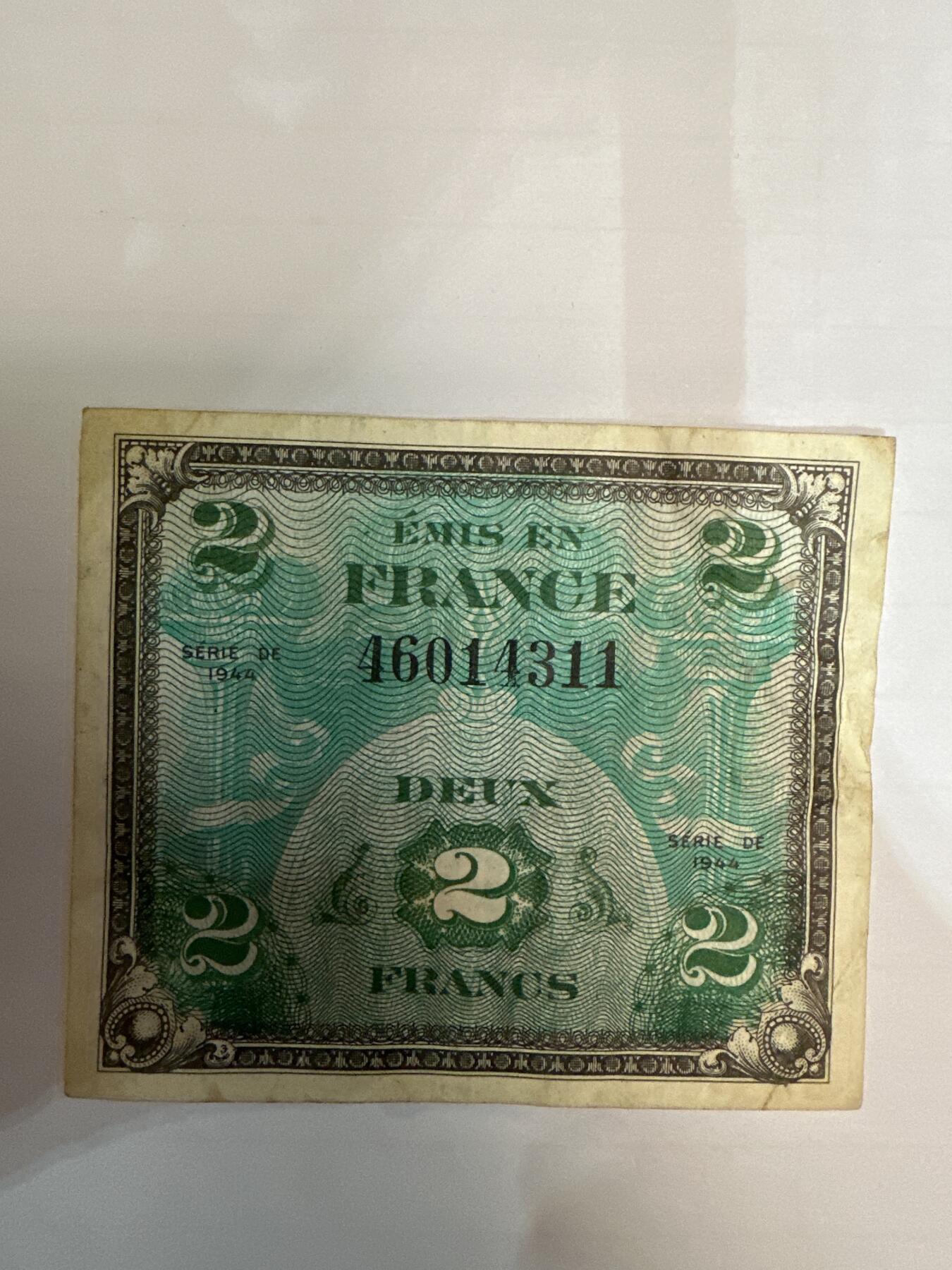 第二弹 纸币专场 1944年法国2法郎军票