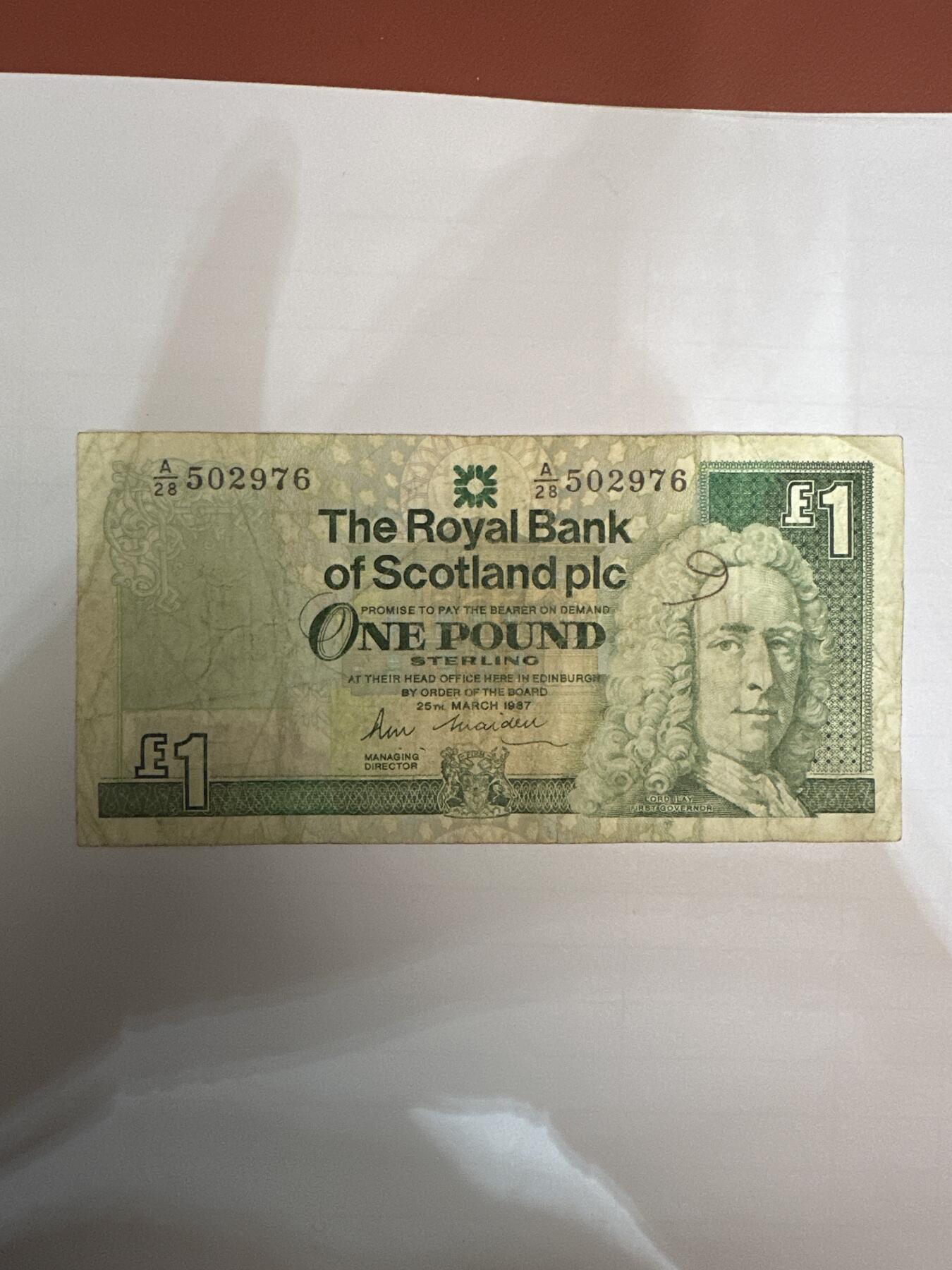 第二弹 纸币专场 1987年苏格兰1英镑