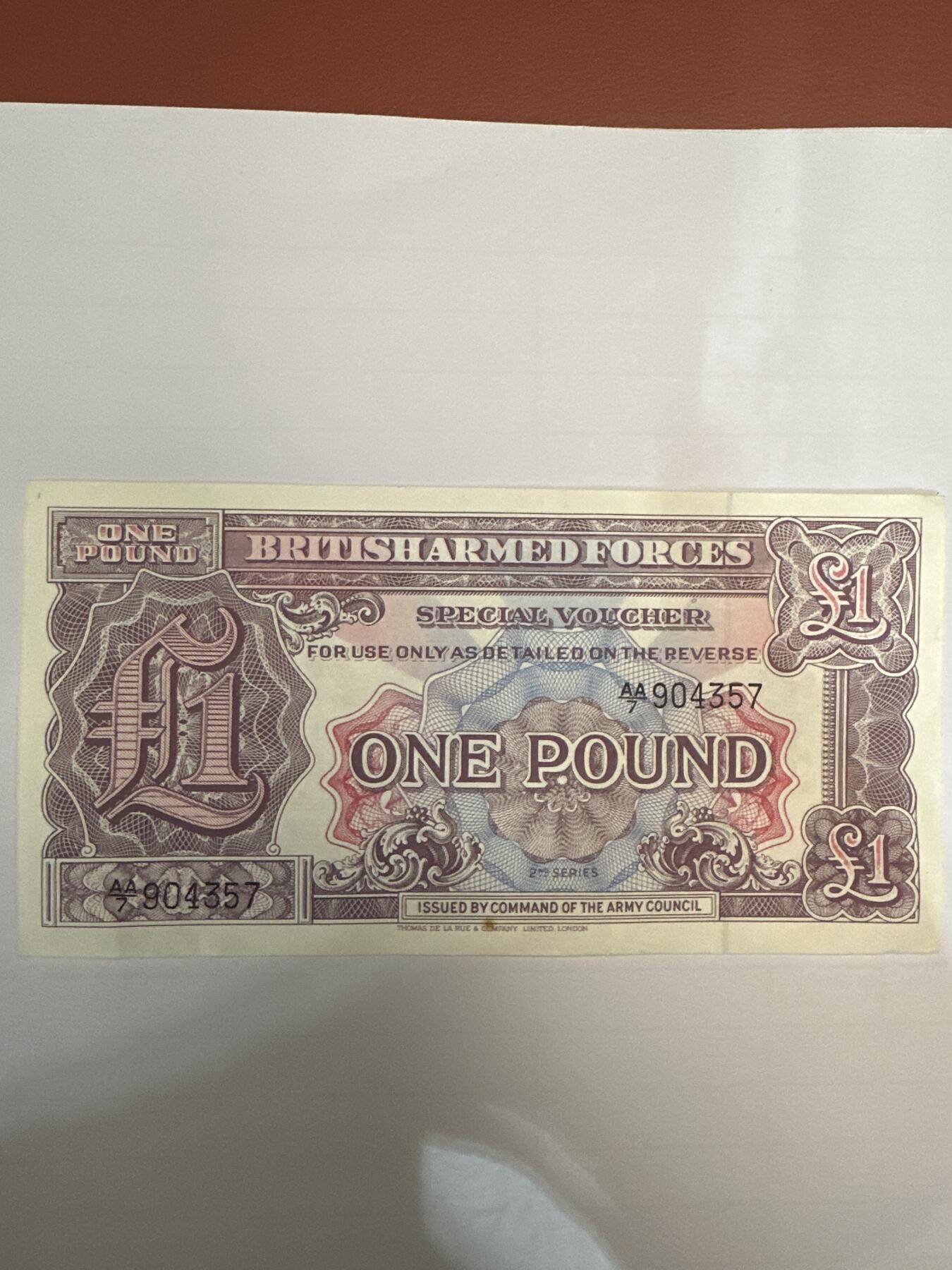 第二弹 纸币专场 1990年英国军票1英镑