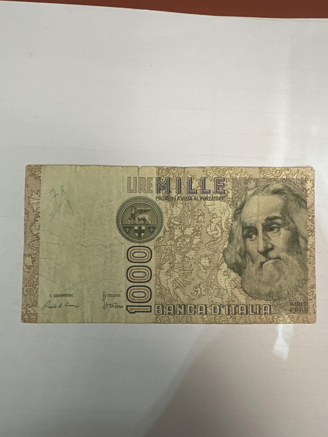 第二弹 纸币专场 1982年意大利1000里拉