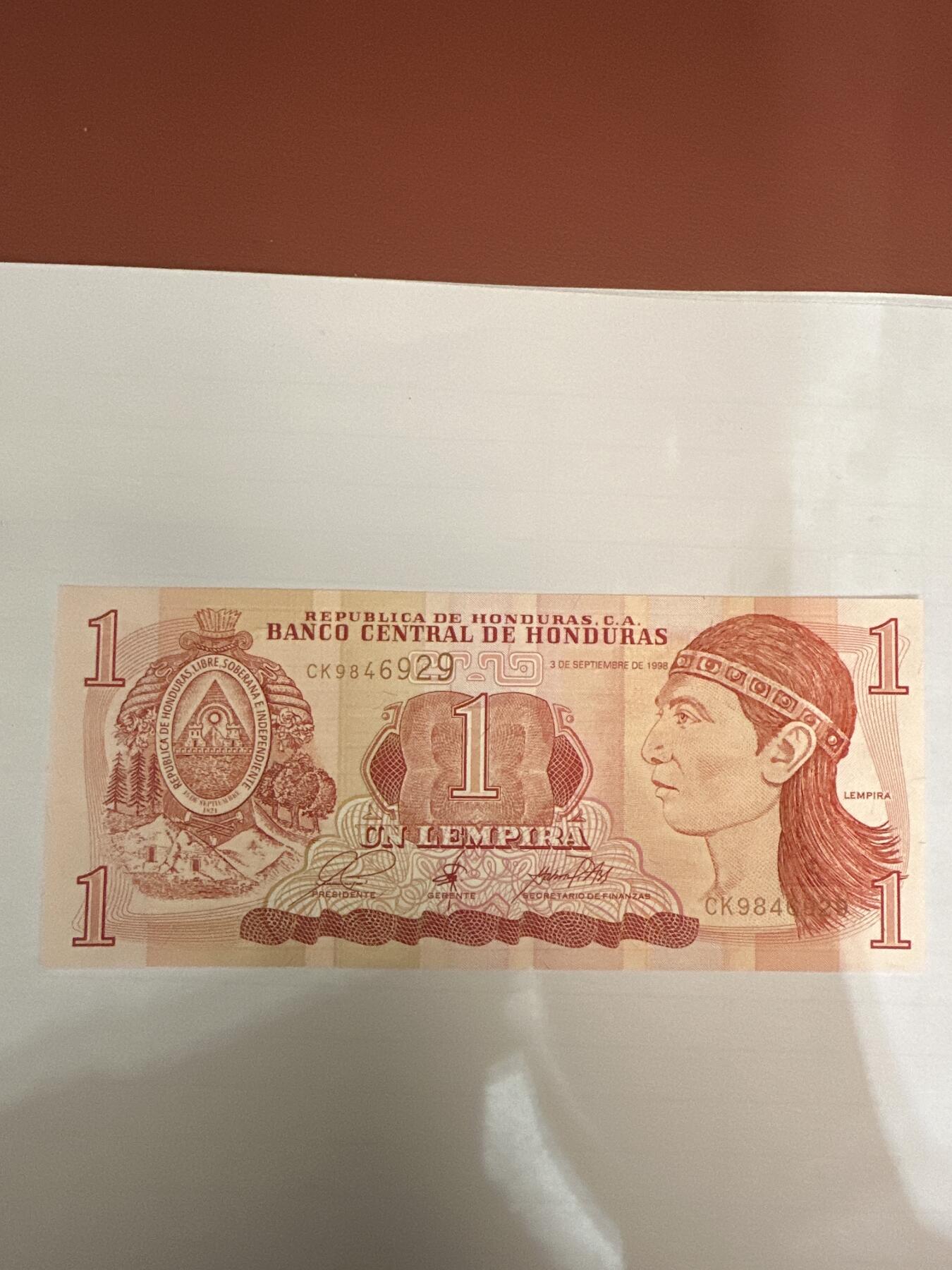第二弹 纸币专场 1998年洪都拉斯1轮皮拉
