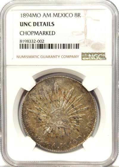 博洋堂世界钱币拍卖第139期（全场包邮） - NGC UNC 墨西哥1894年MO AM版花边鹰洋，UNC原味