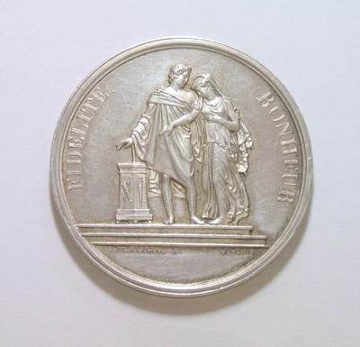 【银】法国1837年 女神站像高浮雕精制大银章 40MM 25.5克    - 【银】法国1837年 女神站像高浮雕精制大银章 40MM 25.5克   