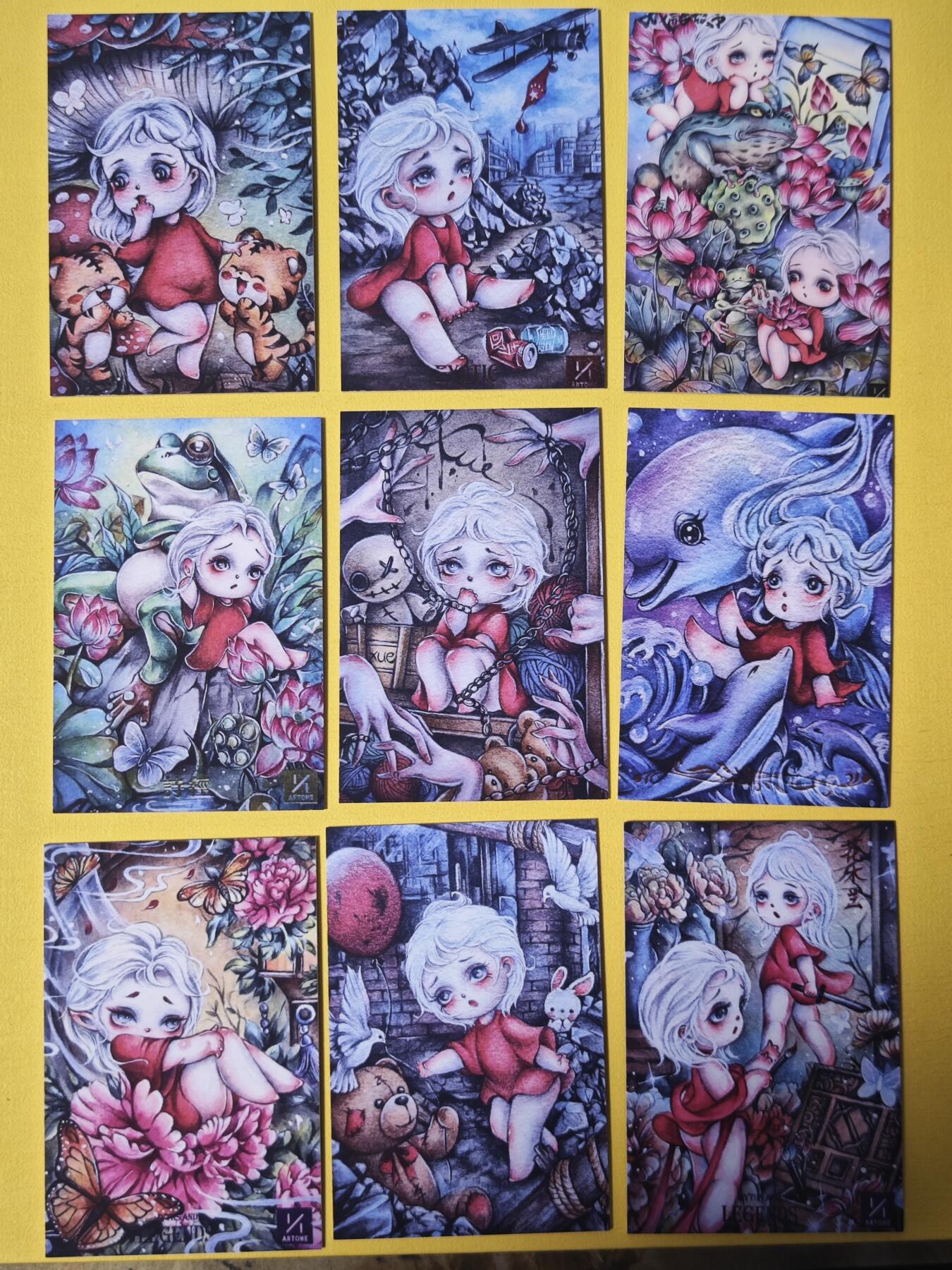 玩卡战线超级大甩拍第29期（好物、稀缺、镇册之宝） 精品手绘复刻卡9张（正好9宫），800g手绘卡厚度硬卡，非常有质感