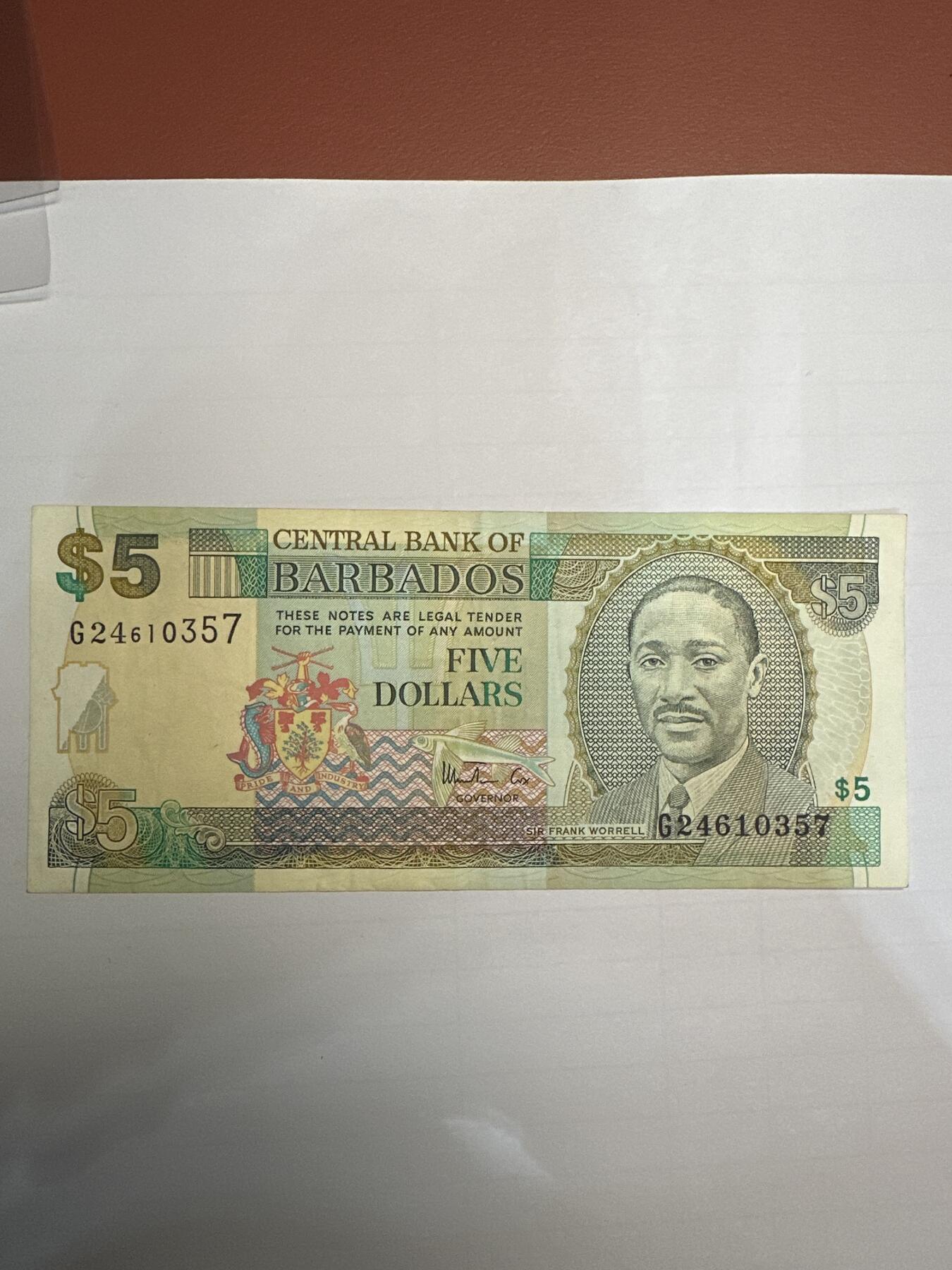 第二弹 纸币专场 巴巴多斯5美元
