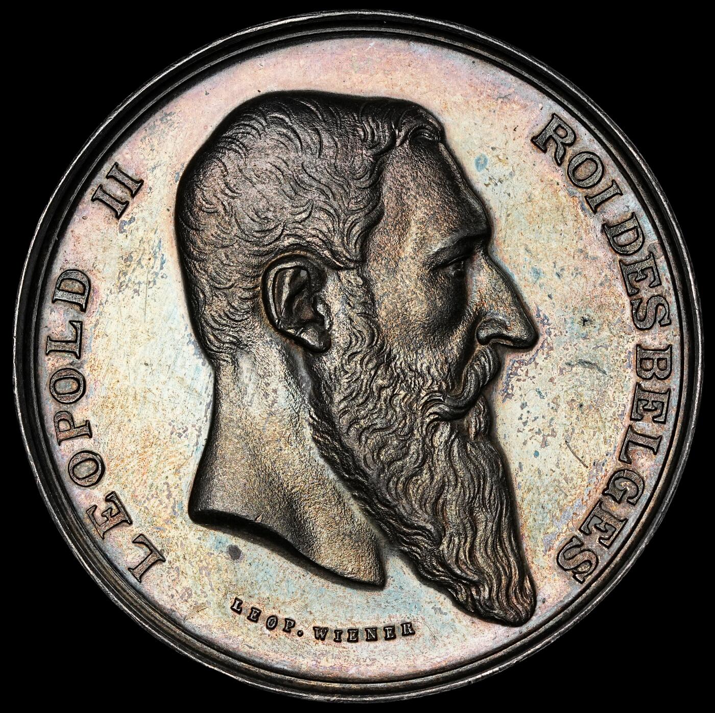 修遠堂世界钱币第六十期 1898年比利时银章 50.80mm，45.46g 边微微磕 五彩