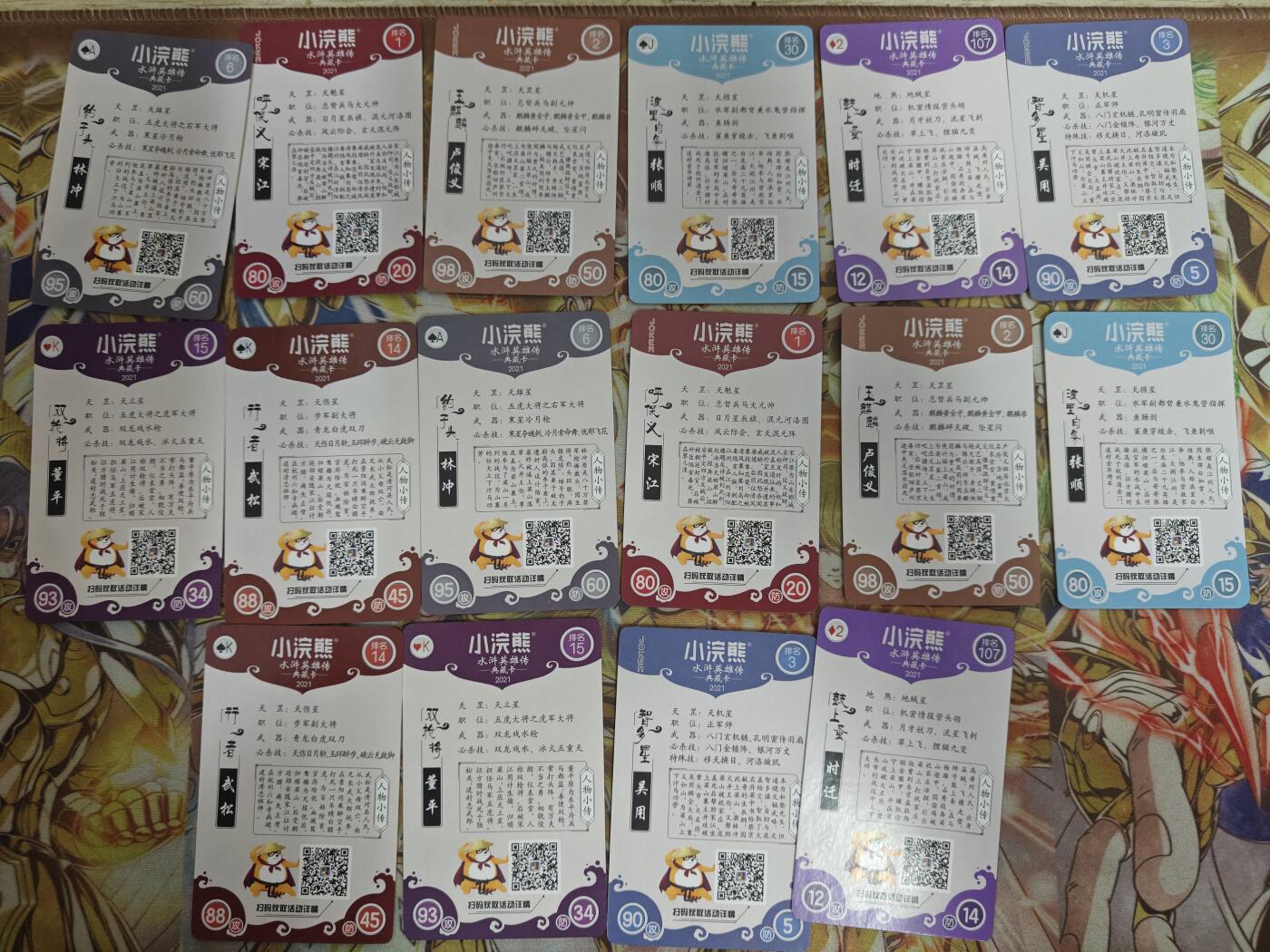 天玑星卡拍第七十六期《各种IP啥都有》持续收拍收评中 满赠三娘需备注 游易思 小浣熊水浒立绘粗闪16张