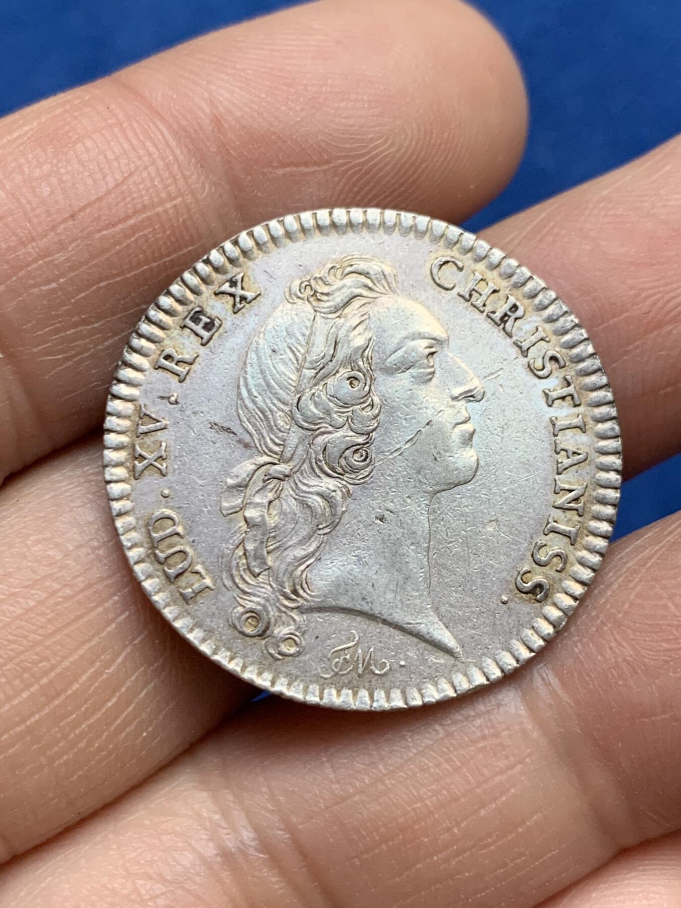 《竞宝斋》第360场 周日，周一  2场连拍 （全场包邮） 法国1740路易十五银质代币 早期古典