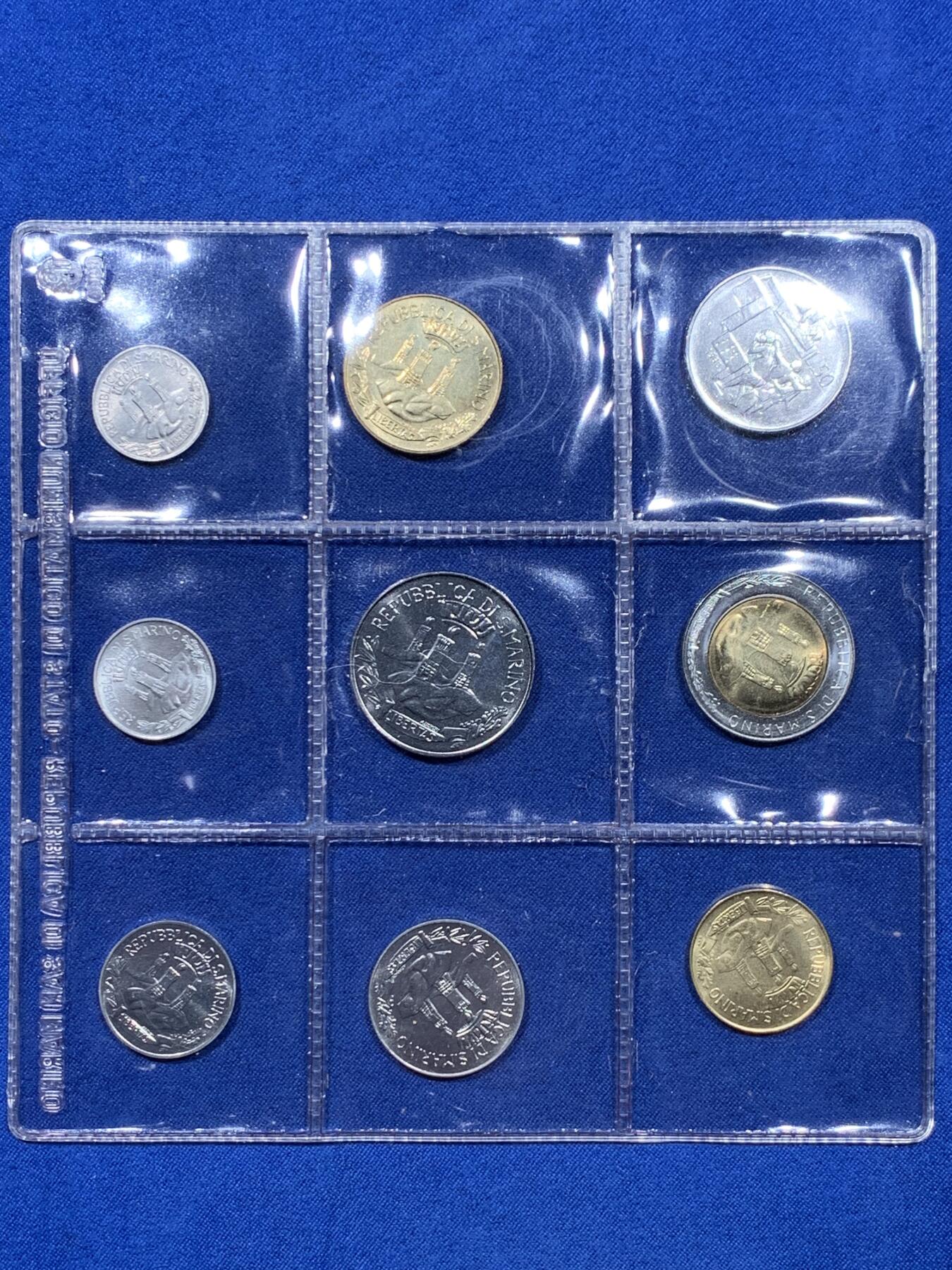 《竞宝斋》第360场 周日，周一  2场连拍 （全场包邮） 原盒证书 圣马力诺1982年9枚装套币 部分可取出