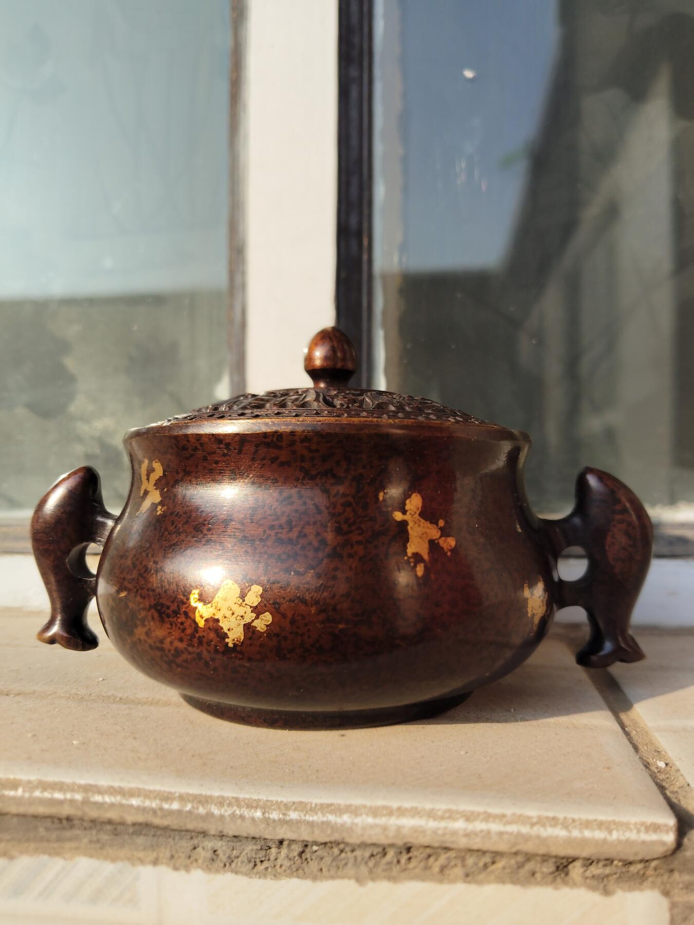 杂项专场 精品精工点金双耳熏香炉 多用途摆件