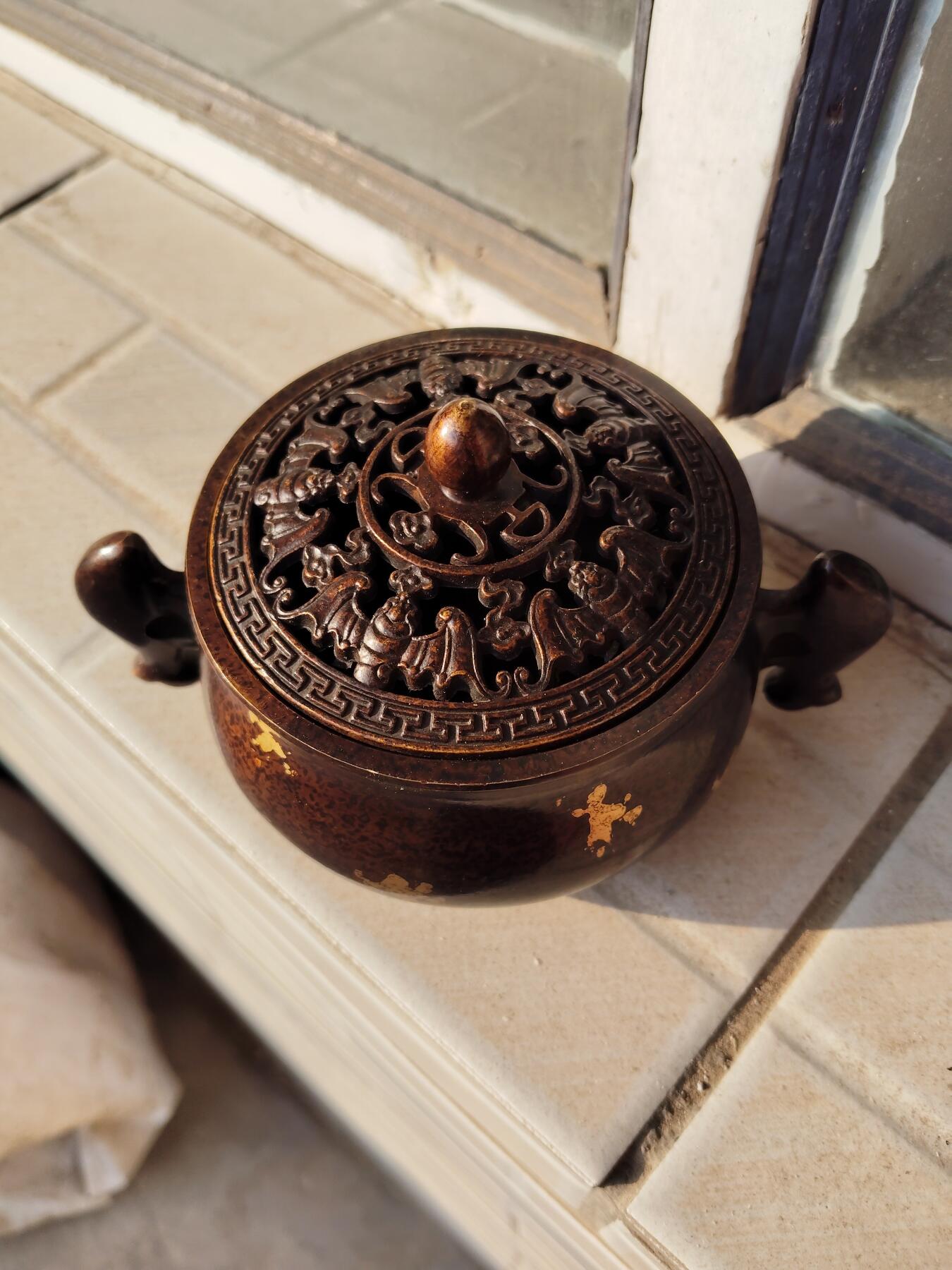 杂项专场 精品精工点金双耳熏香炉 多用途摆件