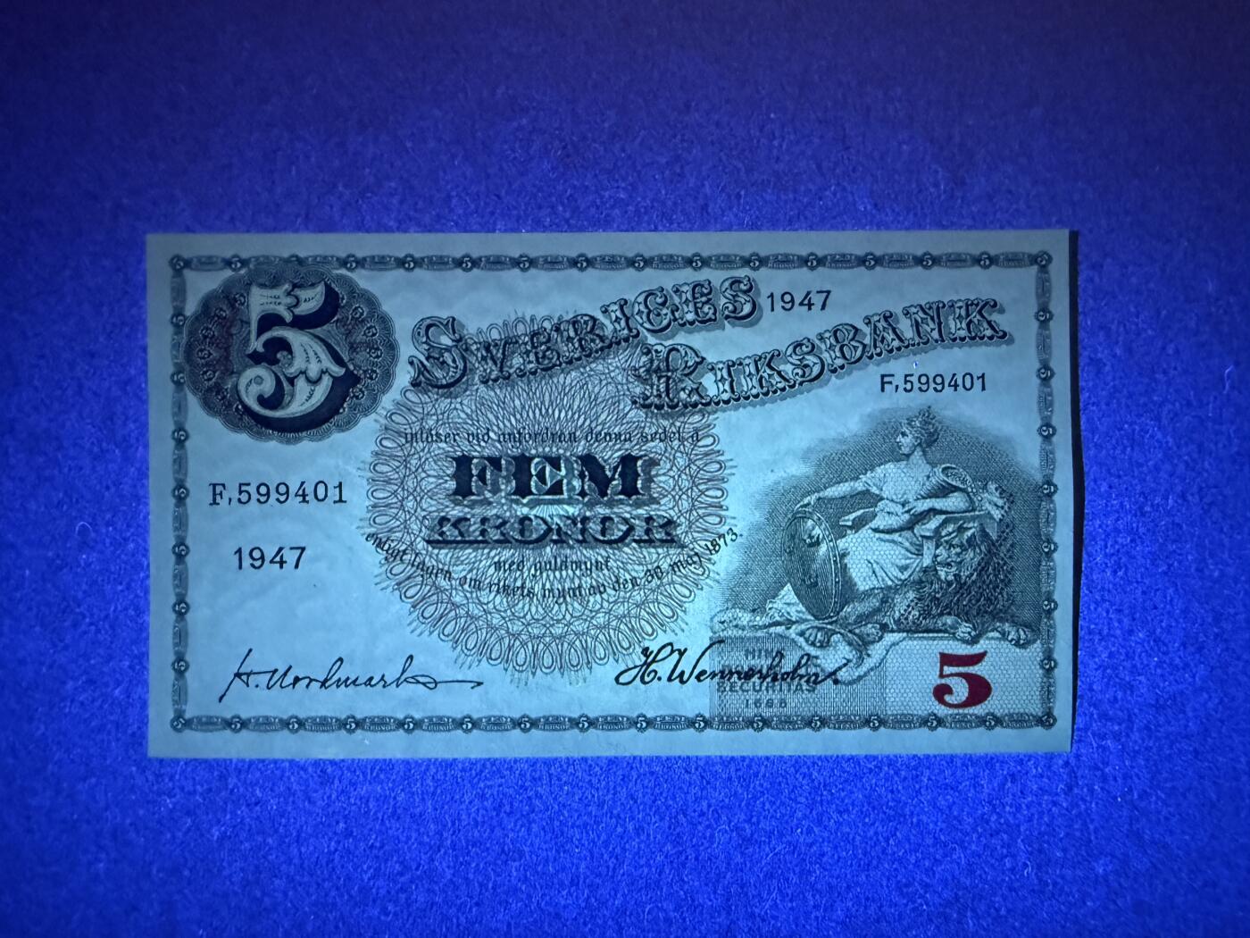 《艾美收藏》第190期-周日欧洲精品汇 瑞典5克朗 UNC 1947年老版本