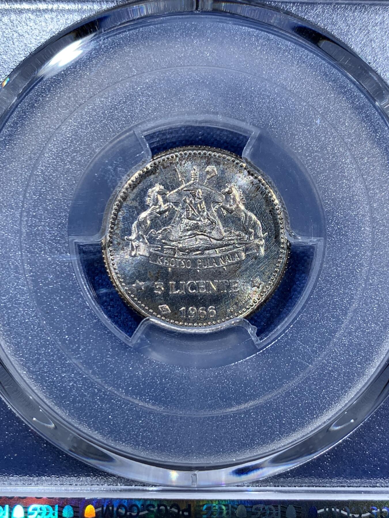《竞宝斋》第360场 周日，周一  2场连拍 （全场包邮） 四枚一组 PCGS PR63-66CAM 莱索托1966年国家独立5/10/20/50分纪念银币 大小面值一套 900银的精制版！5/10/20分分别是亚军/冠军/亚军分 少见收藏级！精制版发行量仅5000！