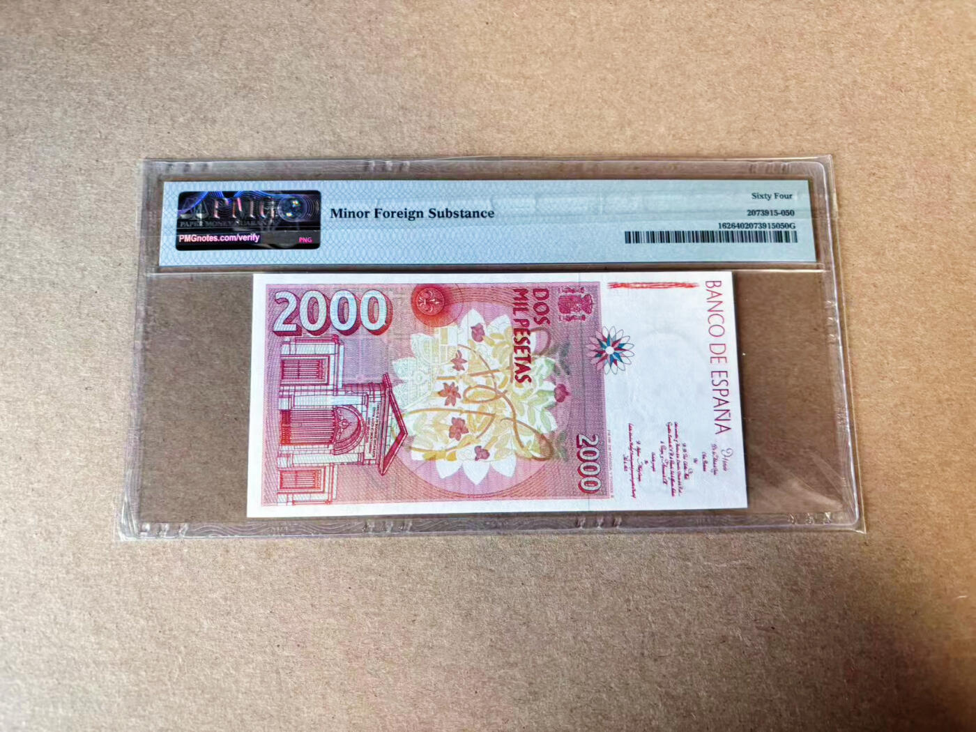 【Blue Auction】✨世界纸币精拍第629期【精】 西班牙 1992年2000比塞塔 PMG64