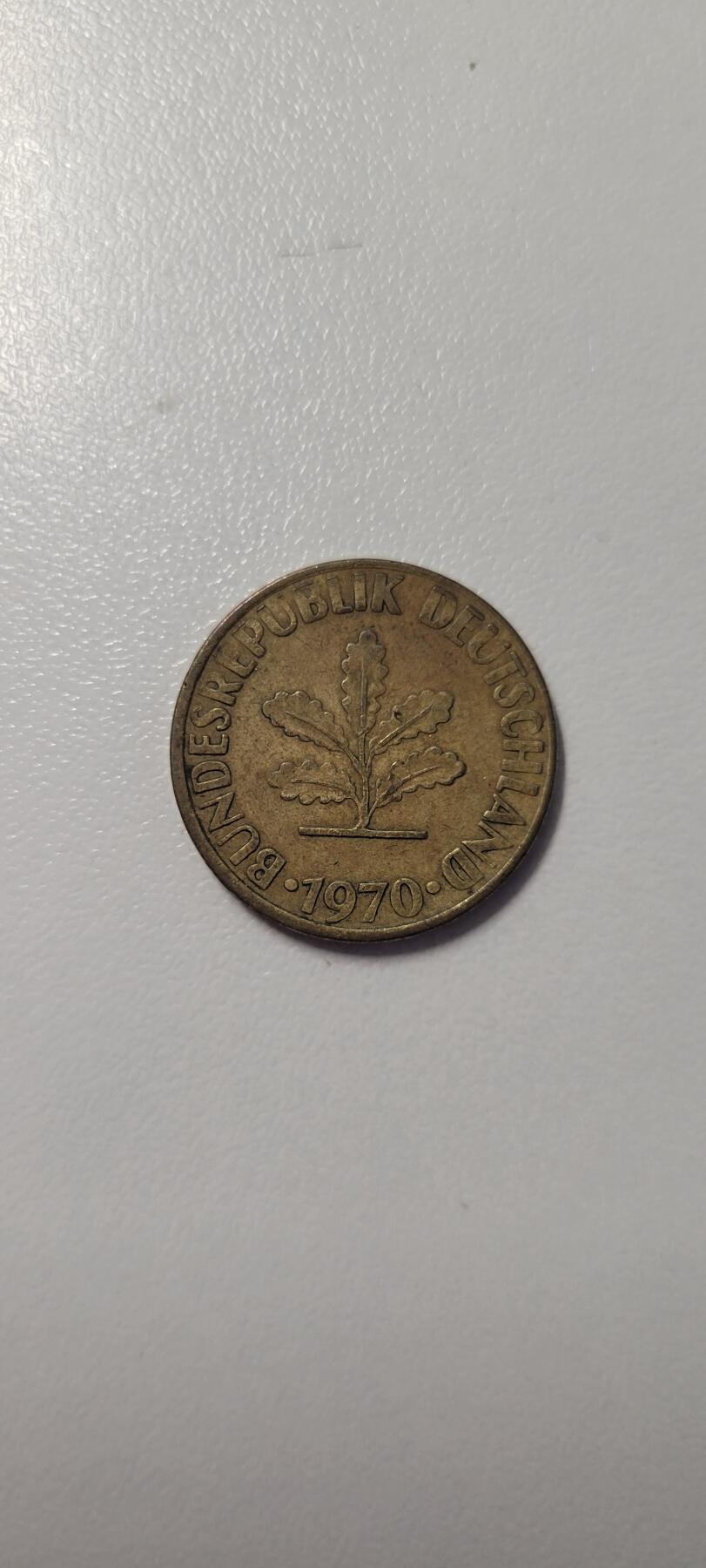 2025第八期 德国 西德1970年10芬尼硬币 J标 