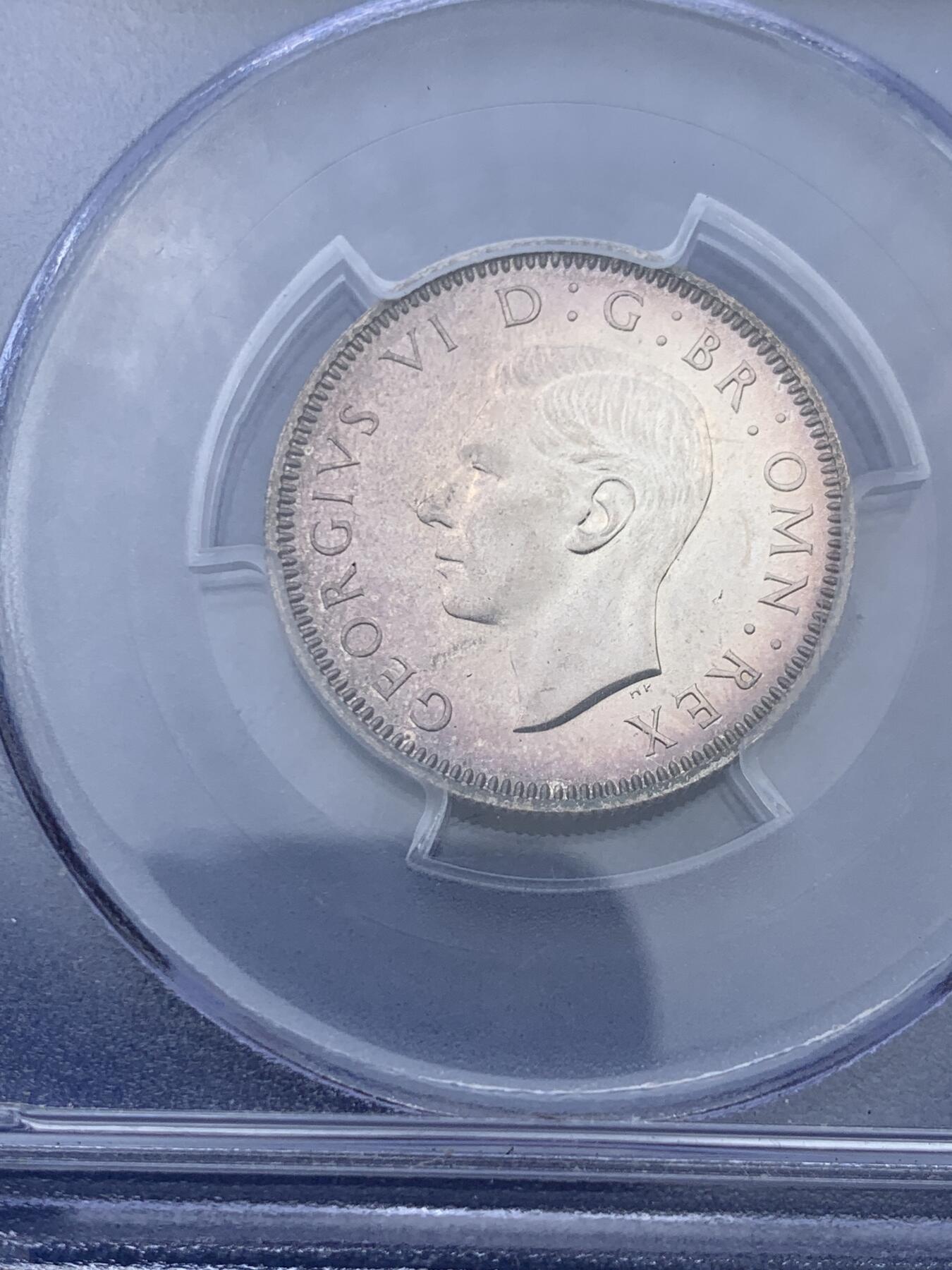 《竞宝斋》第360场 周日，周一  2场连拍 （全场包邮） PCGS PR64 英国 1937年 乔治六世 精制1先令 银币