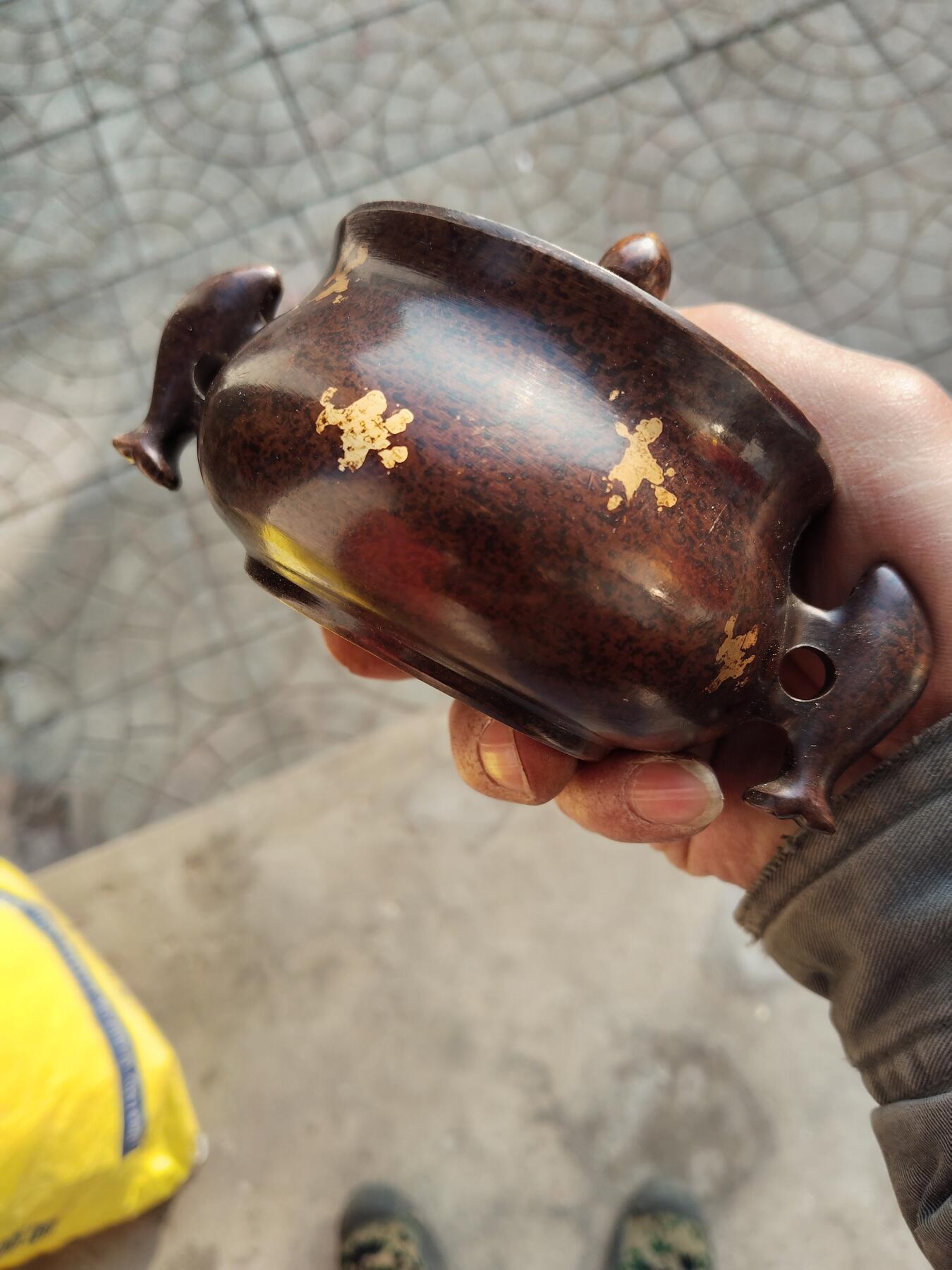 杂项专场 精品精工点金双耳熏香炉 多用途摆件