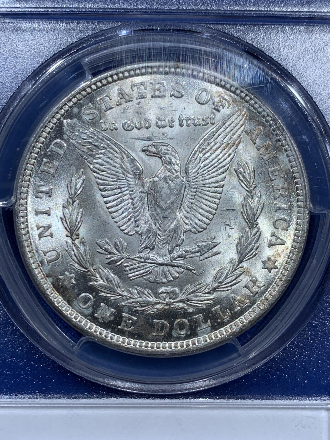 《竞宝斋》第360场 周日，周一  2场连拍 （全场包邮） PCGS MS63 美国1921年摩根1美元银币 性价比之选
