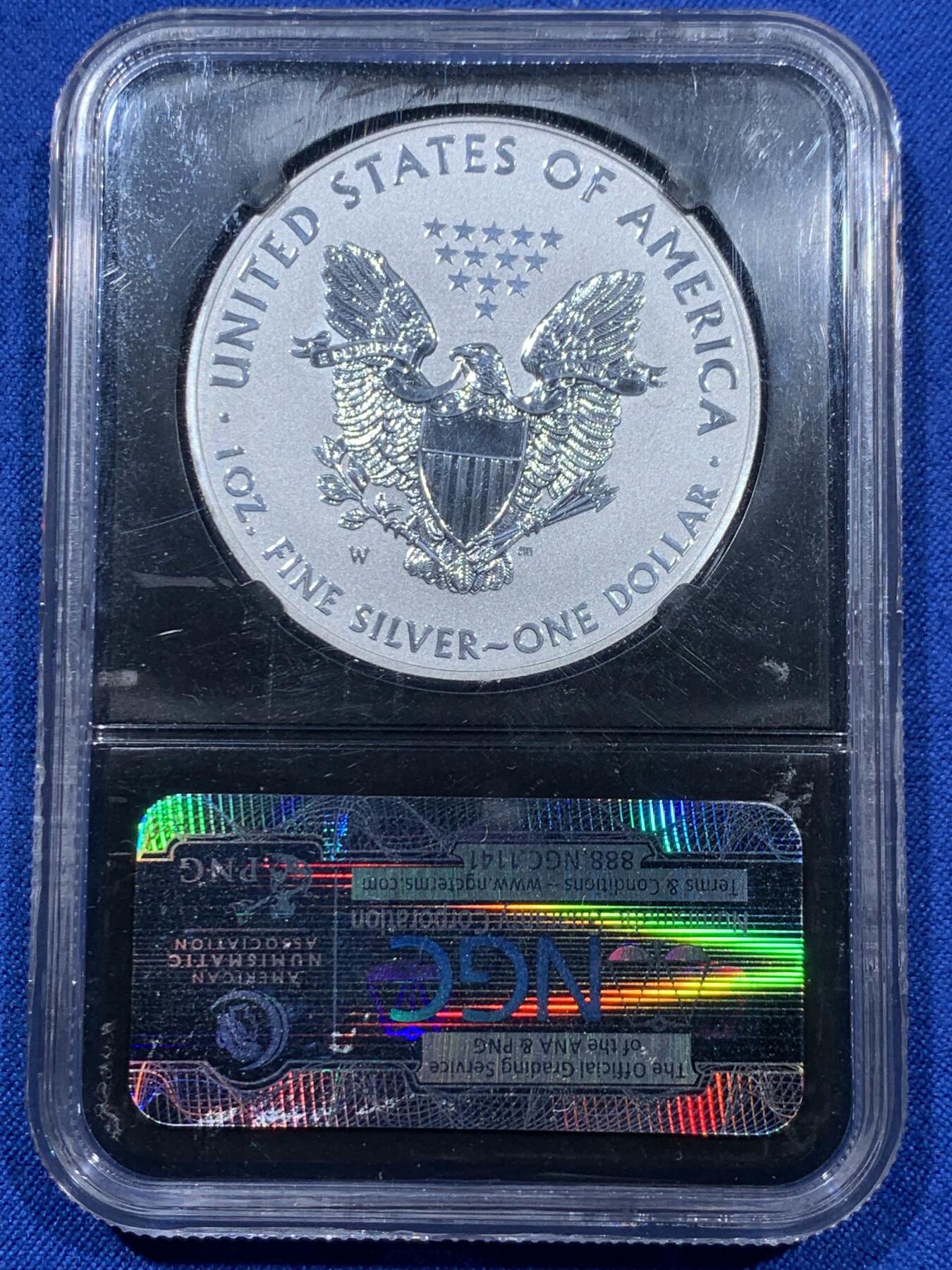 《竞宝斋》第360场 周日，周一  2场连拍 （全场包邮） NGC PF70 美国 2013-W 行走女神 逆向精制币 早期发行 西点造币局限量绝版标签