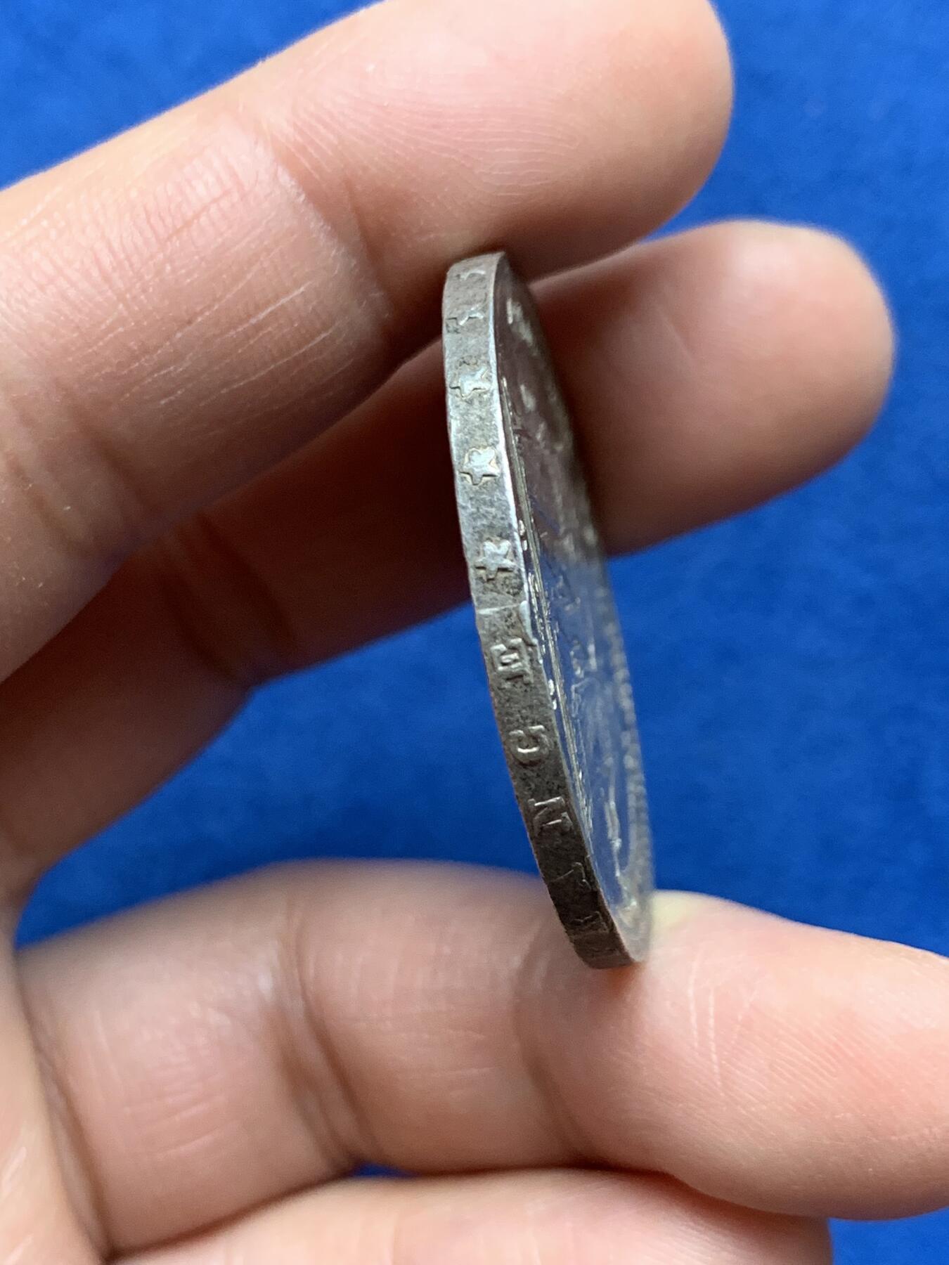 《竞宝斋》第360场 周日，周一  2场连拍 （全场包邮） 法国1873年大力神5法郎银币 包浆不错 细节见图