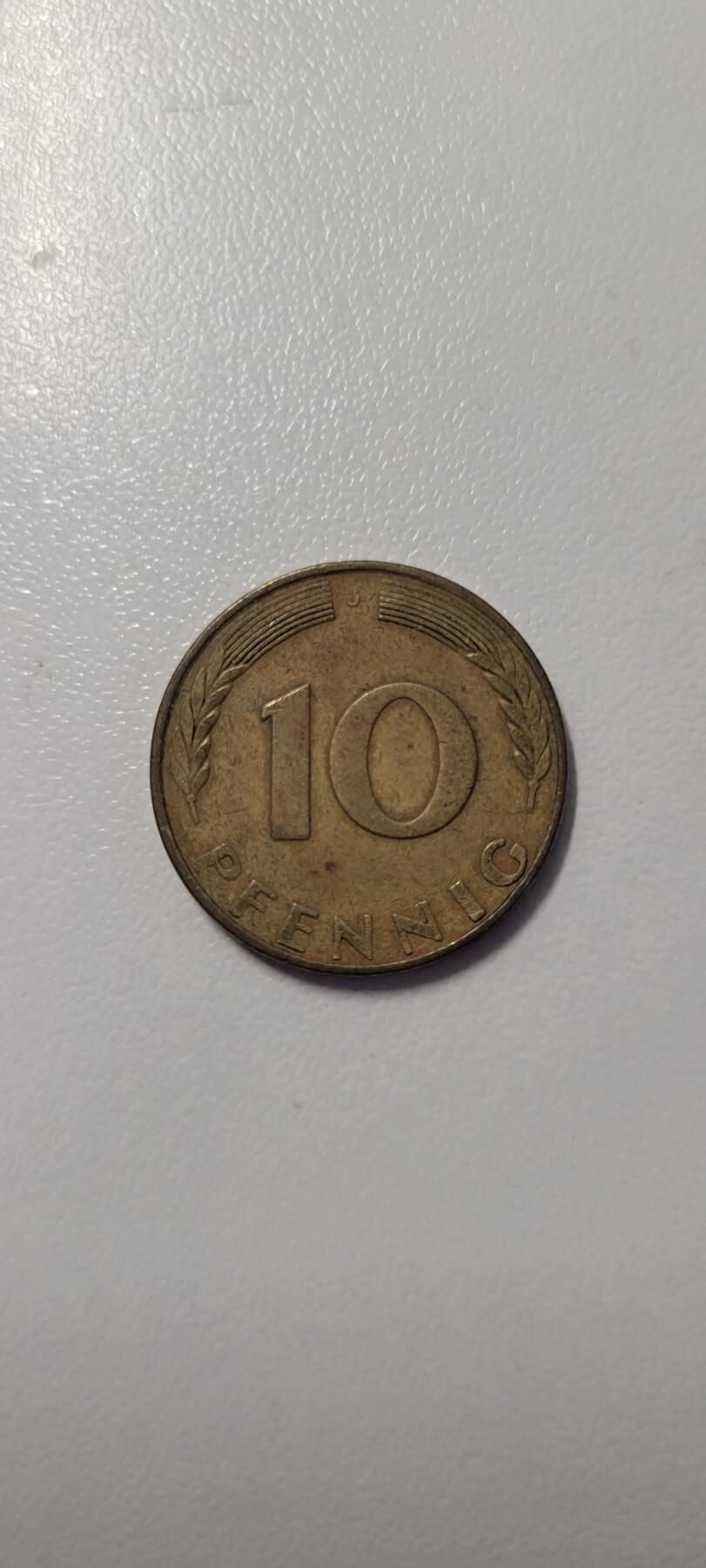 2025第八期 德国 西德1970年10芬尼硬币 J标 