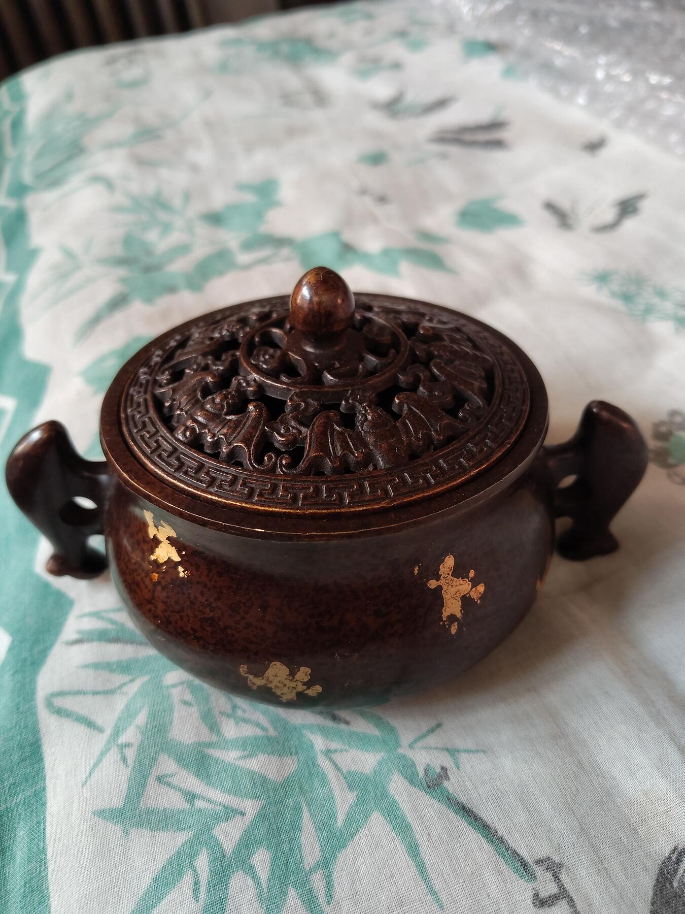 杂项专场 精品精工点金双耳熏香炉 多用途摆件