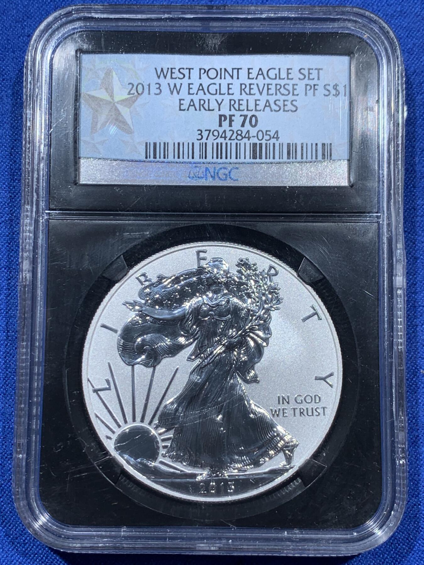 《竞宝斋》第360场 周日，周一  2场连拍 （全场包邮） NGC PF70 美国 2013-W 行走女神 逆向精制币 早期发行 西点造币局限量绝版标签