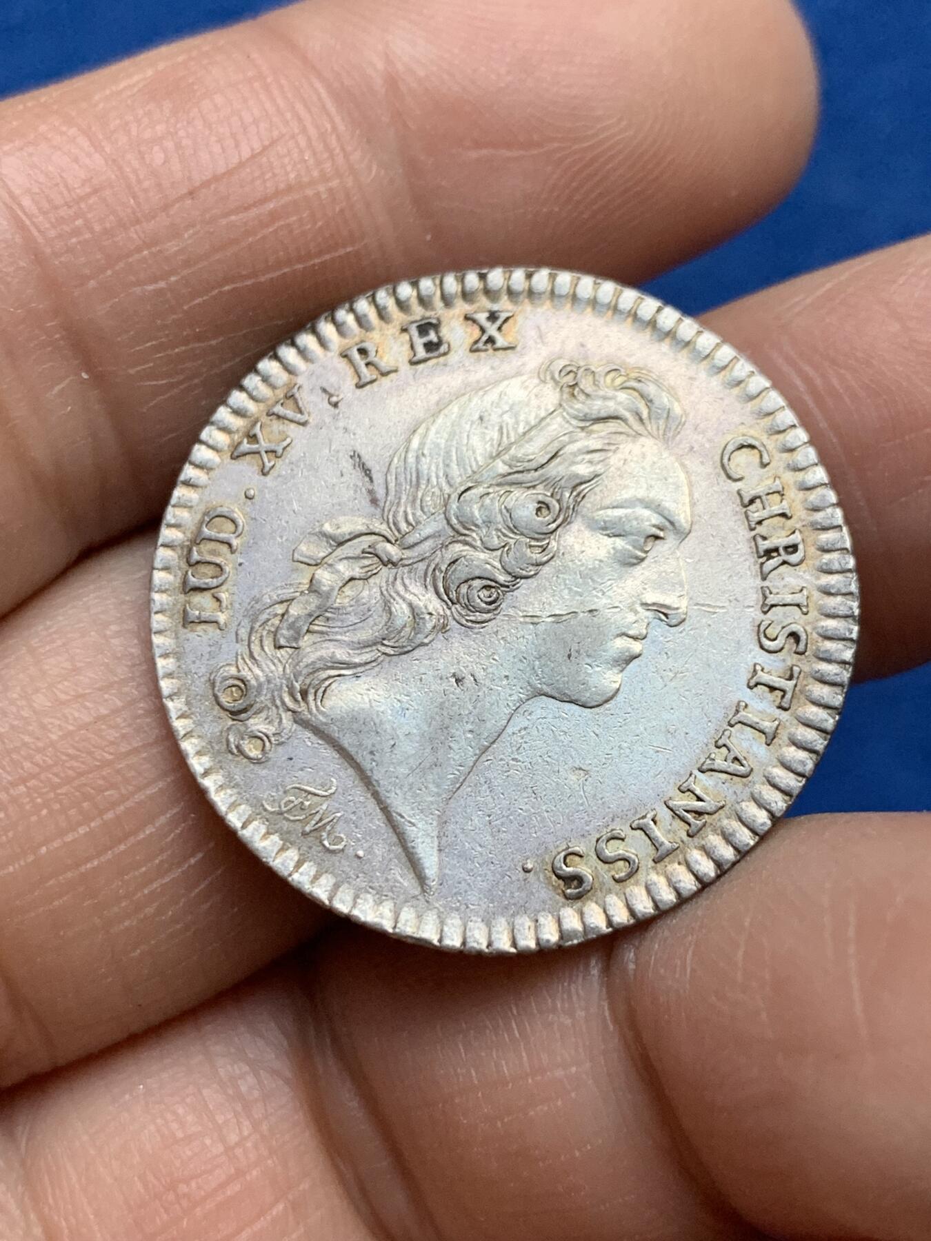 《竞宝斋》第360场 周日，周一  2场连拍 （全场包邮） 法国1740路易十五银质代币 早期古典