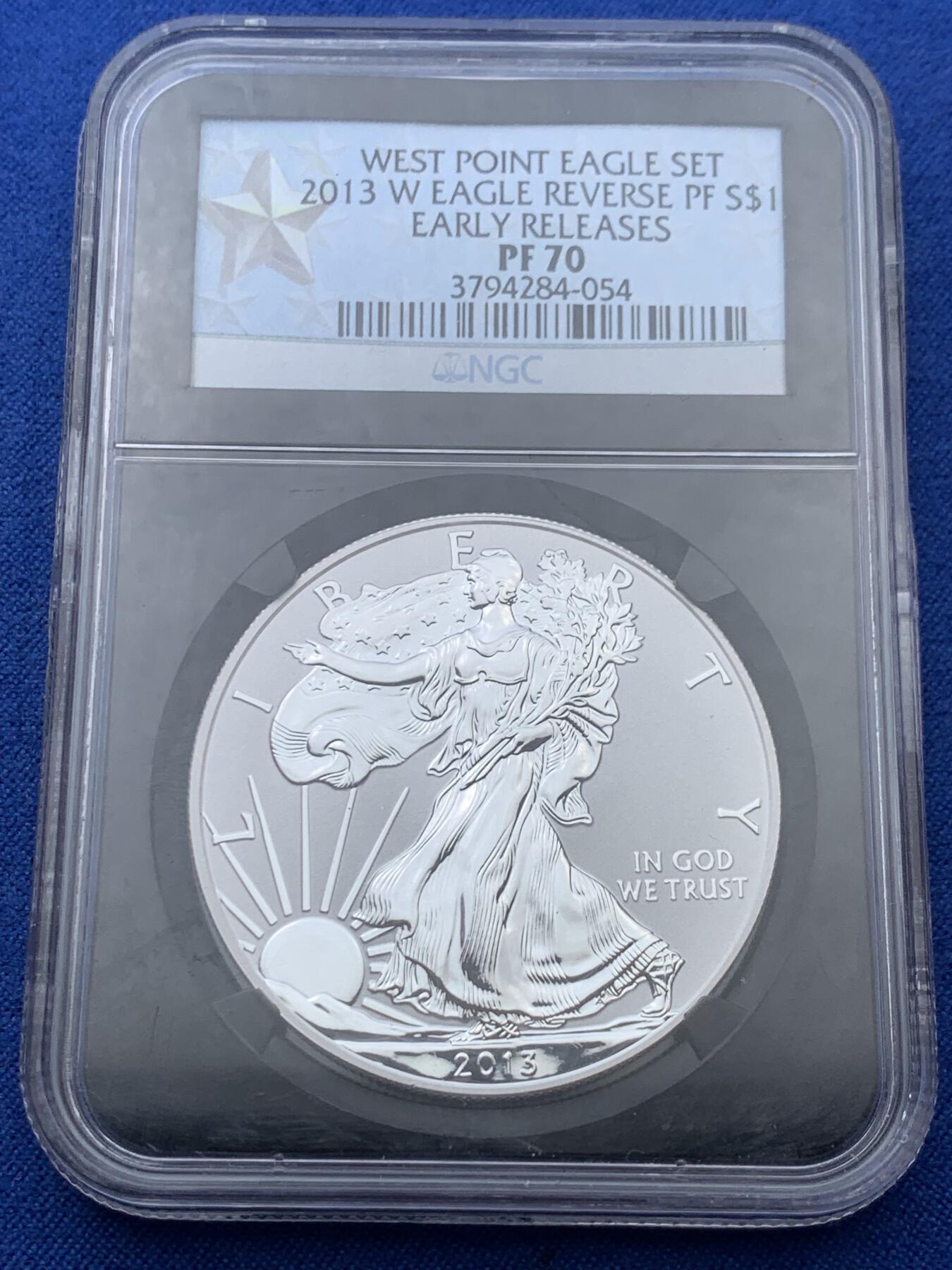 《竞宝斋》第360场 周日，周一  2场连拍 （全场包邮） NGC PF70 美国 2013-W 行走女神 逆向精制币 早期发行 西点造币局限量绝版标签