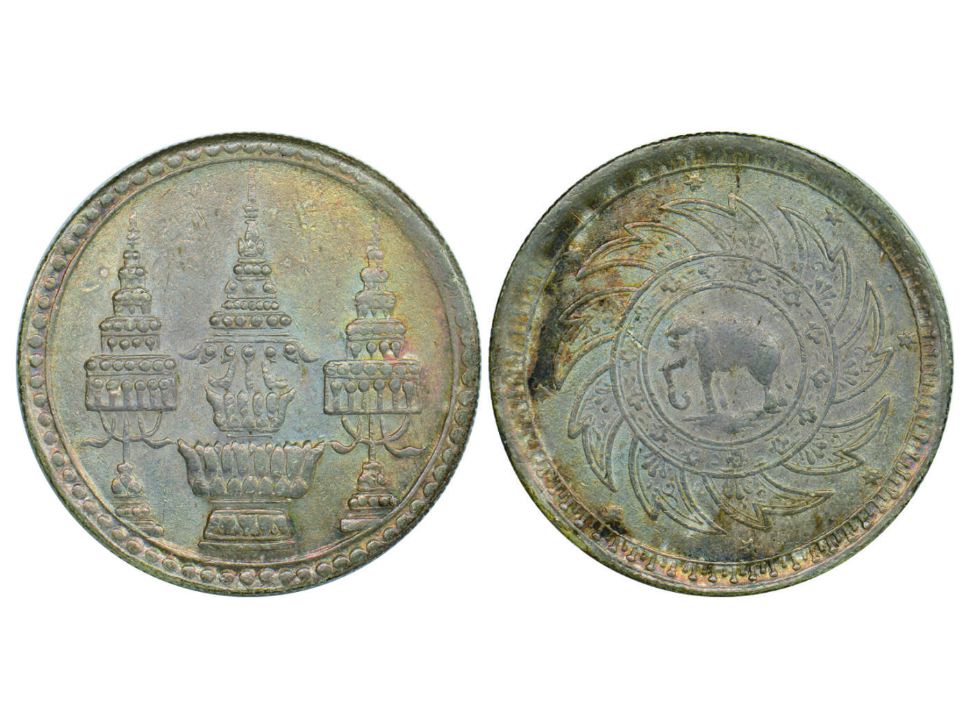 冠军2025年4月8日香港拍卖 1869年泰國1泰銖大象銀幣，Y-31，NGC AU53