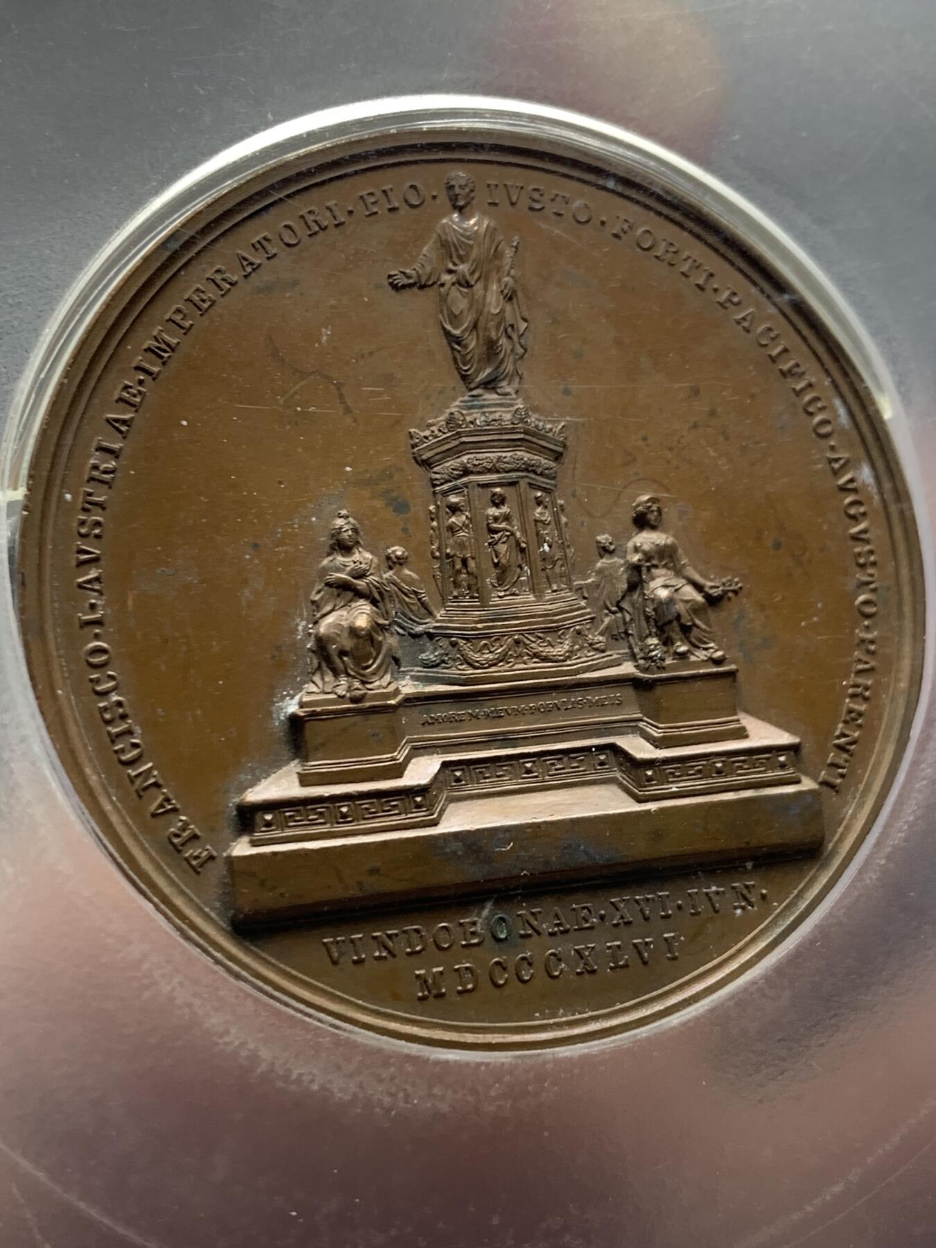 《竞宝斋》第360场 周日，周一  2场连拍 （全场包邮） PCGS SP62BN 奥地利1846费迪南德一世头像铜章