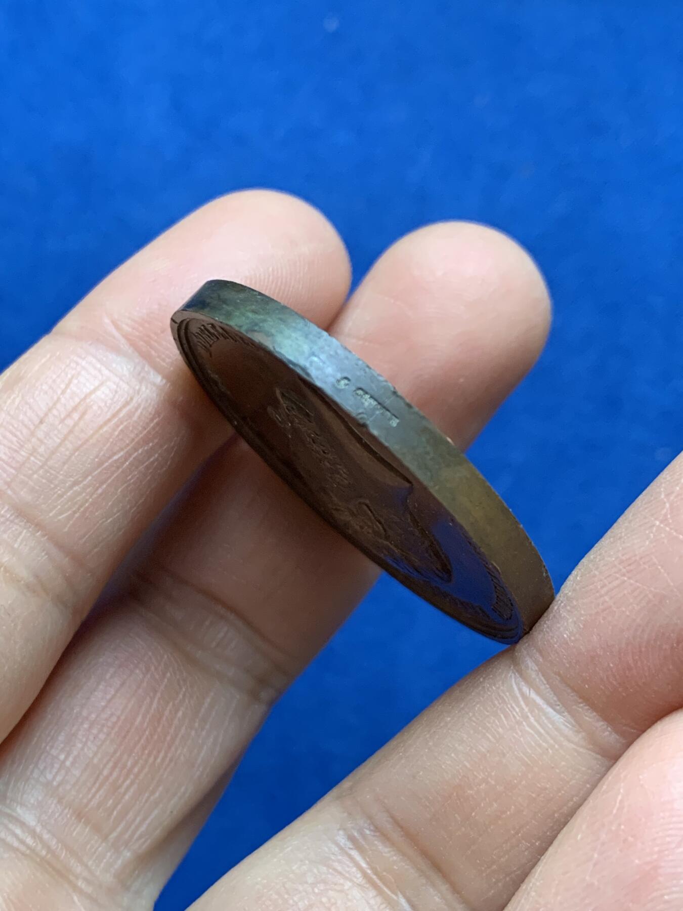 《竞宝斋》第360场 周日，周一  2场连拍 （全场包邮） 1842年法国奥尔良公爵铜质纪念章，蜜蜂铜标边铭，36.6mm，22g