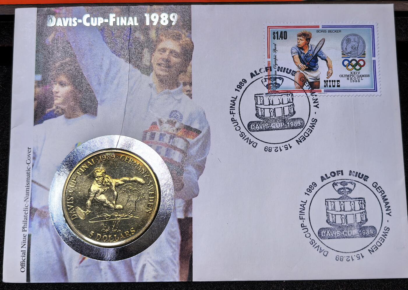 北京马甸外国币专卖第135期，外国币专场，陆续上拍，欢迎关注 1989年纽埃体育题材5元邮币封