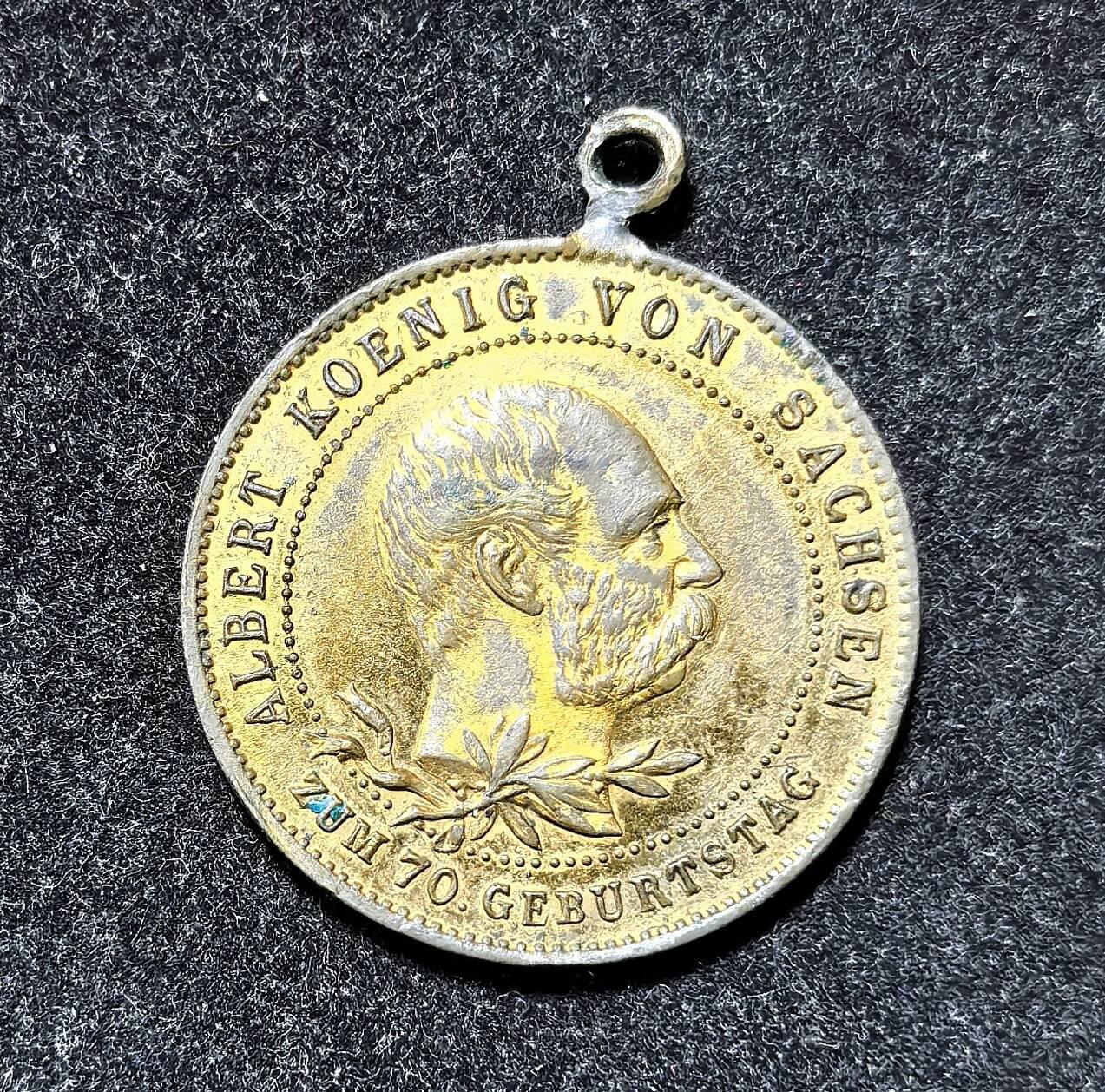 北京马甸外国币专卖第135期，外国币专场，陆续上拍，欢迎关注 德国国王阿尔伯特70岁诞辰铜章