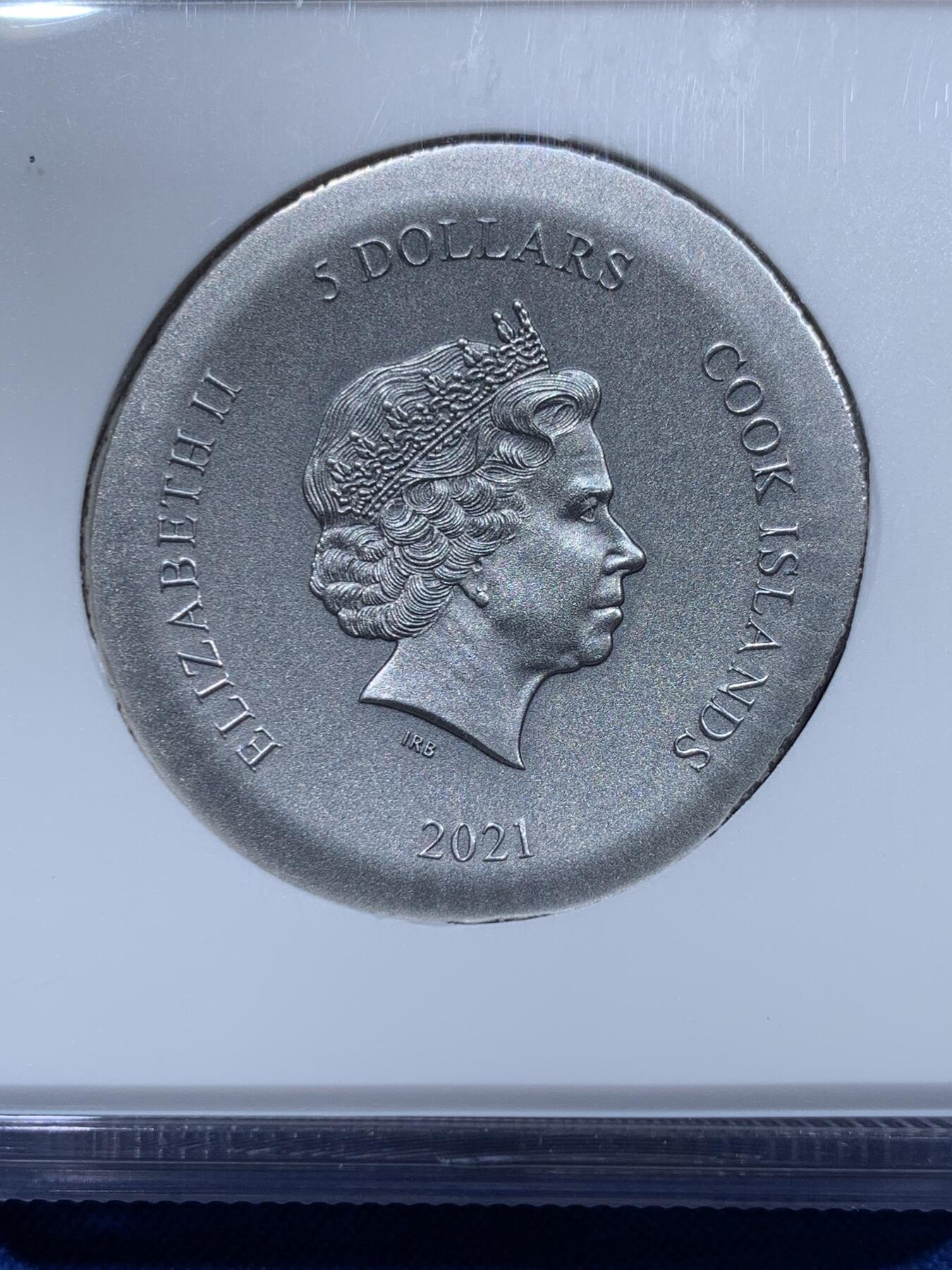 《竞宝斋》第360场 周日，周一  2场连拍 （全场包邮） NGC MS70ANTIQUED 库克2021雅典娜猫头鹰银币，智慧的象征，发行量999，送礼佳品，加厚盒装。