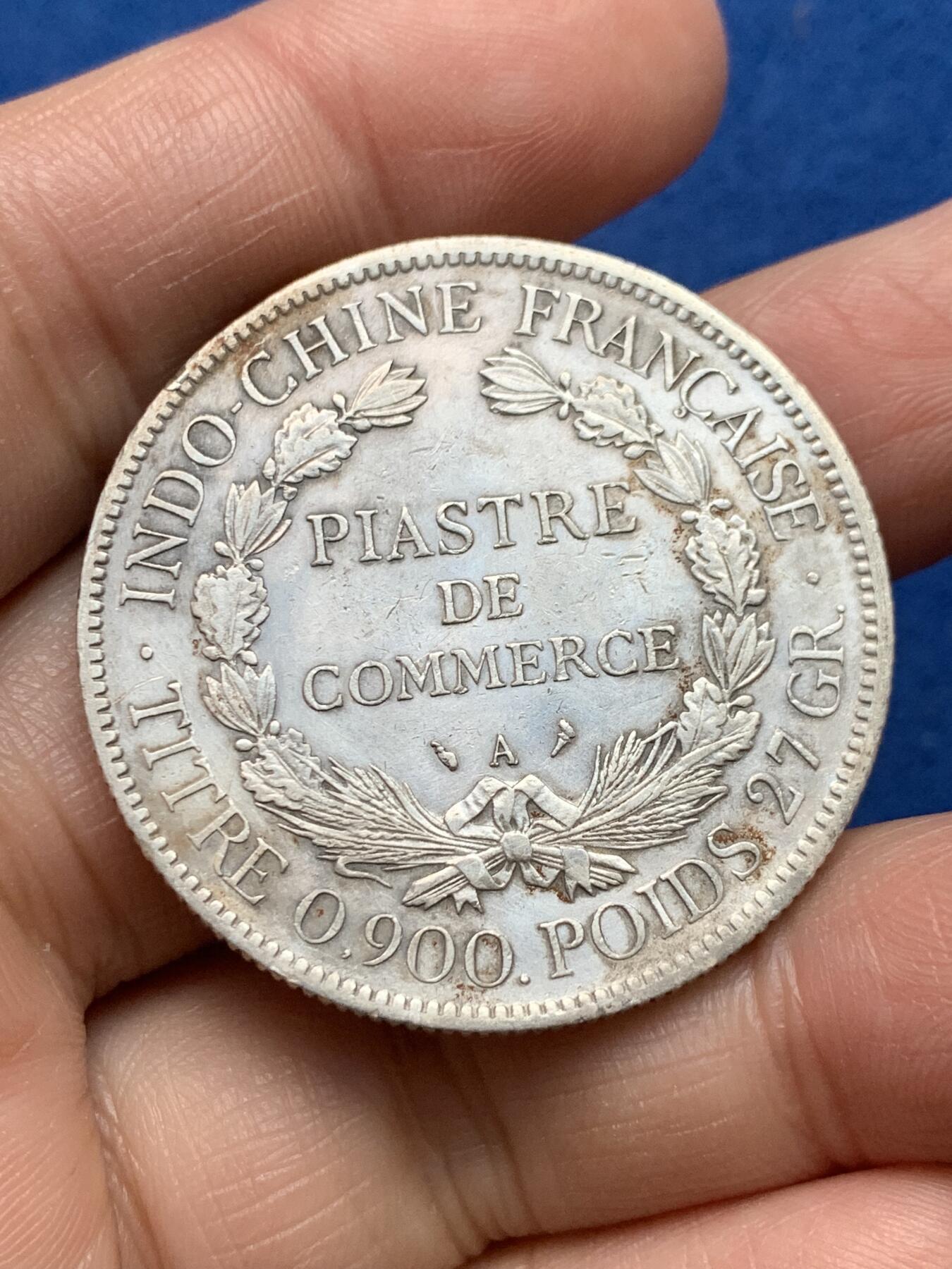 《竞宝斋》第360场 周日，周一  2场连拍 （全场包邮） 法属坐洋1907年坐人1皮阿斯特银币