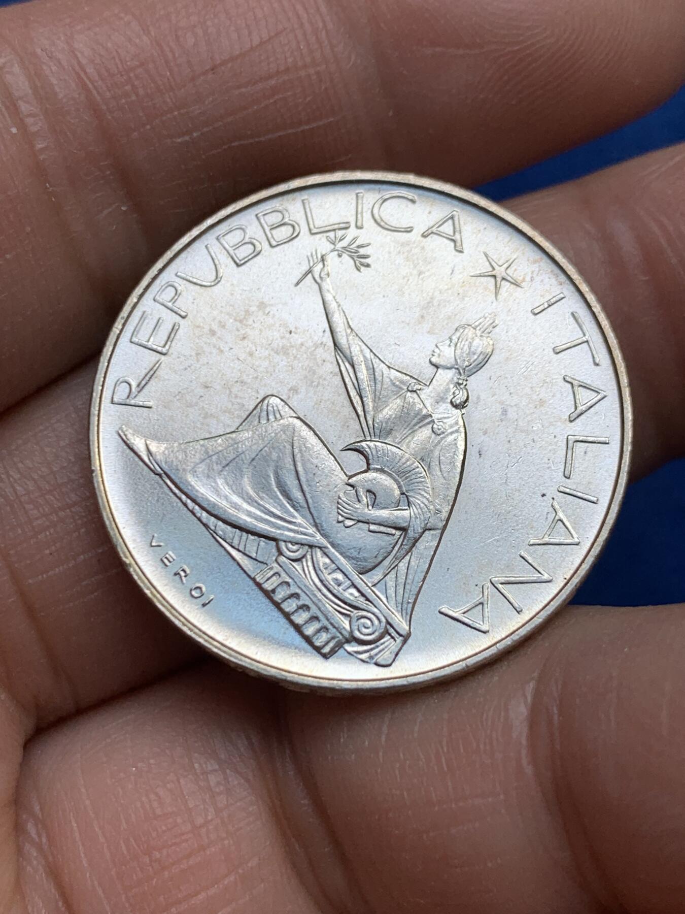 《竞宝斋》第360场 周日，周一  2场连拍 （全场包邮） 意大利 1961年 国家统一100周年纪念 马车500里拉银币 原光未使用品