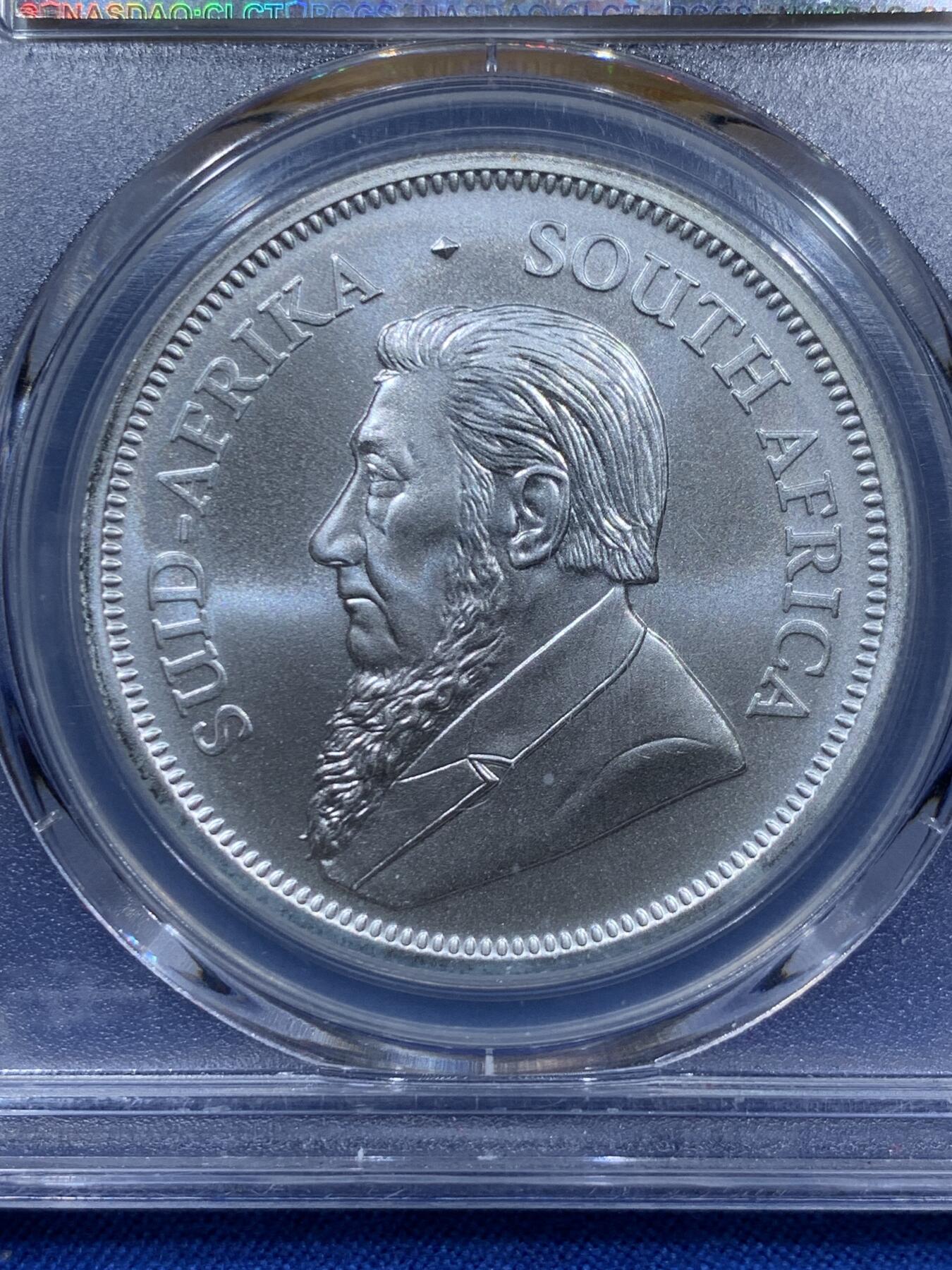 《竞宝斋》第360场 周日，周一  2场连拍 （全场包邮） PCGS MS70 南非2018年1兰特蹬羚银币