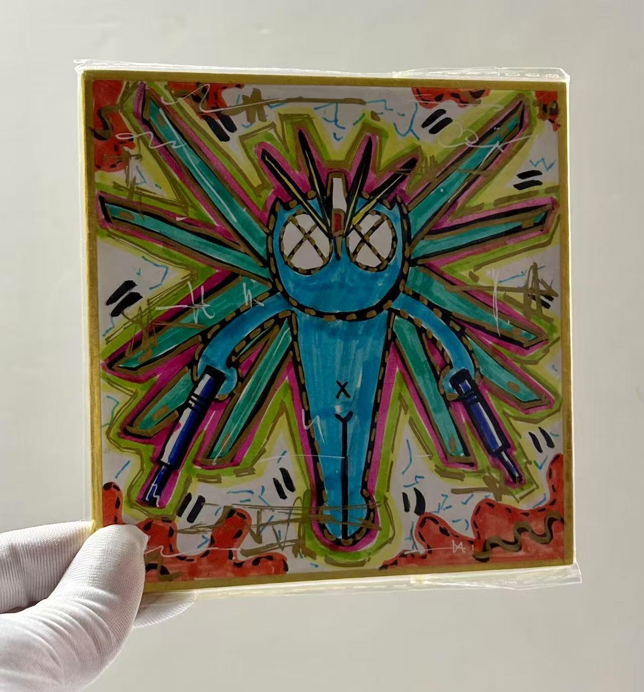 零元拍：歪歪亲笔签名原画色卡，尺寸：12/12厘米，不是复制画哦