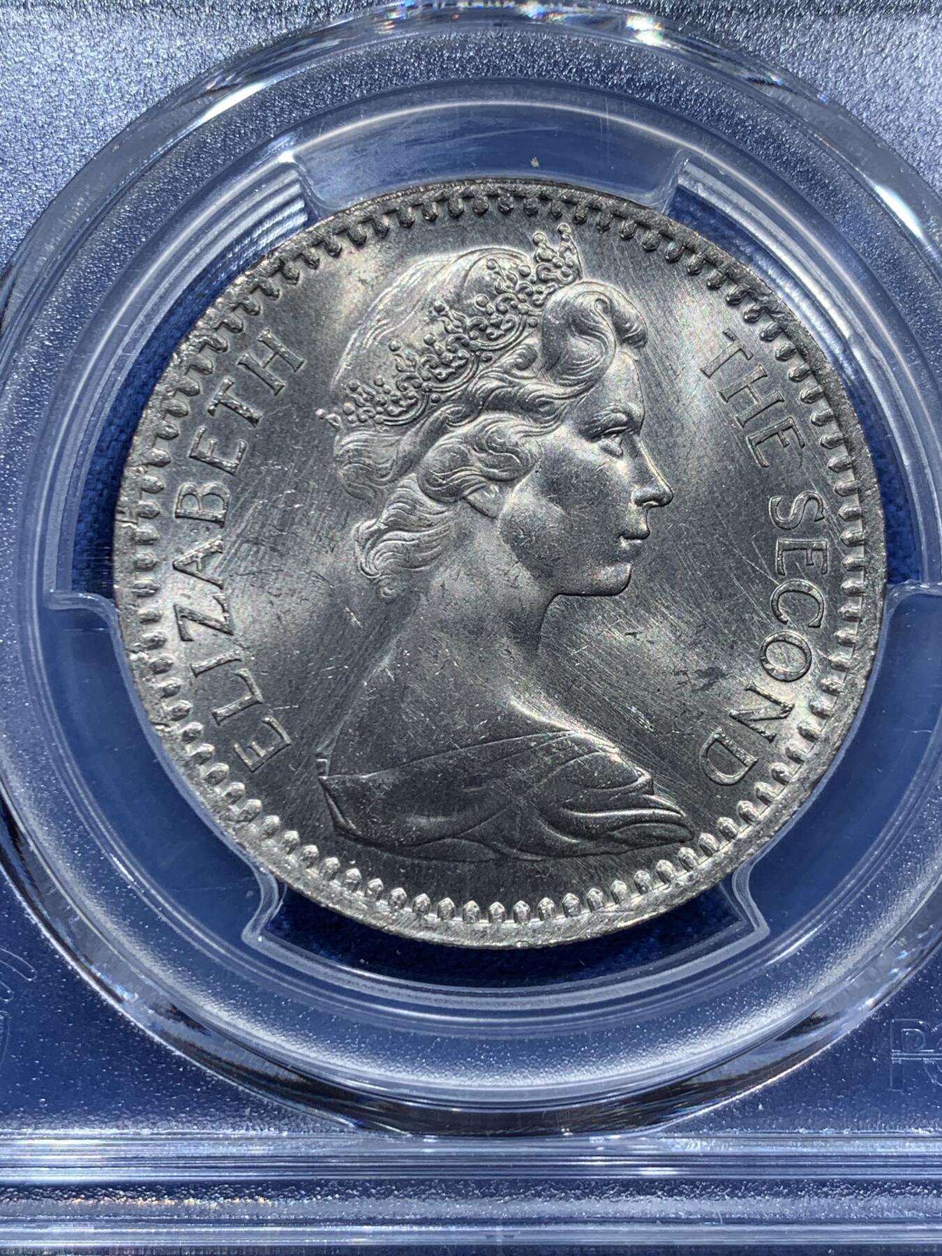 《竞宝斋》第361场 周日，周一  2场连拍 （全场包邮） PCGS MS63 英属罗德西亚 1964年 伊丽莎白二世 2.5先令镍币