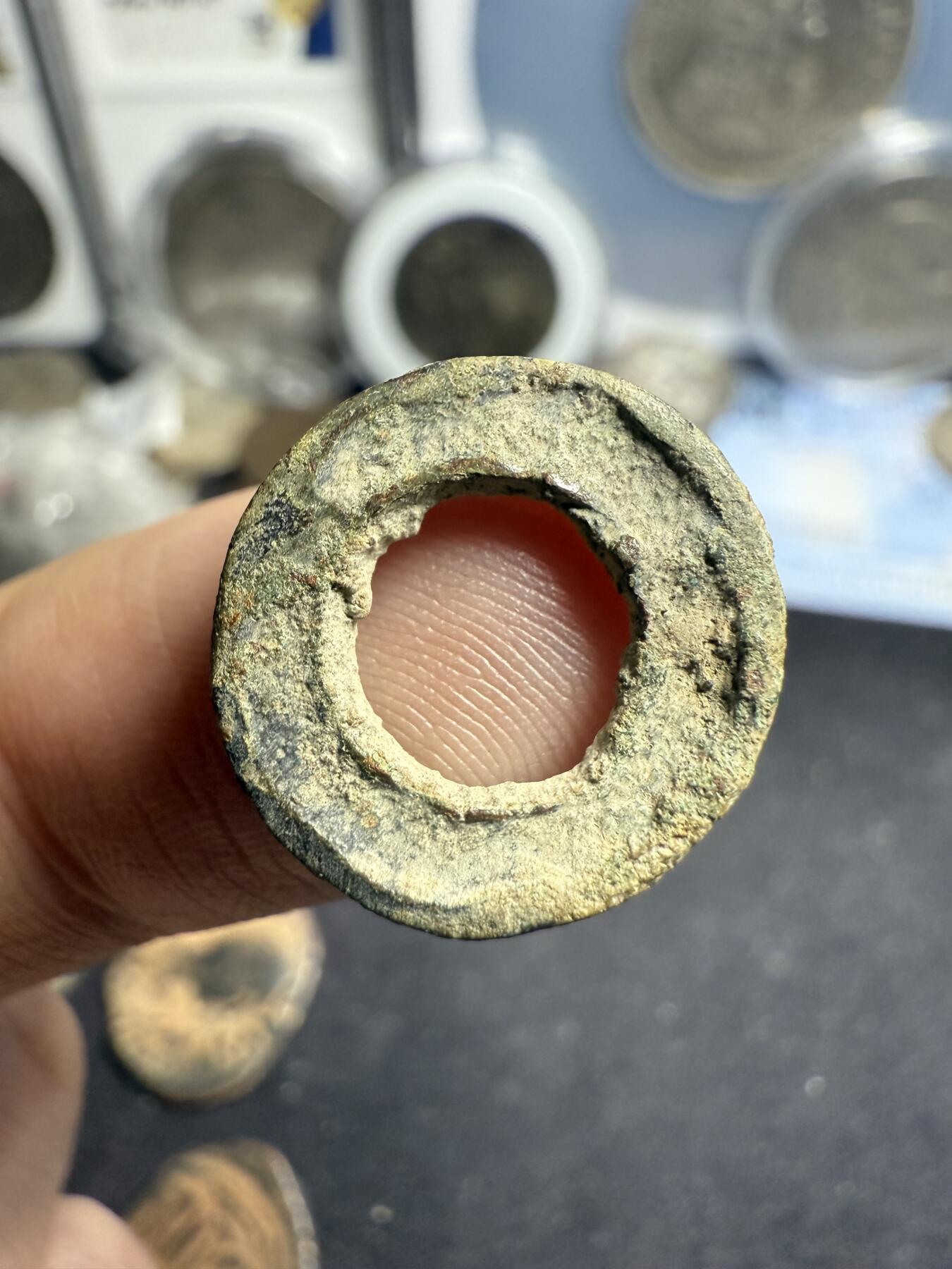 南宋泉阁俄币 外币 国币 专场第七期 唐 七河地区无文砝码钱 小样 圆孔 少见