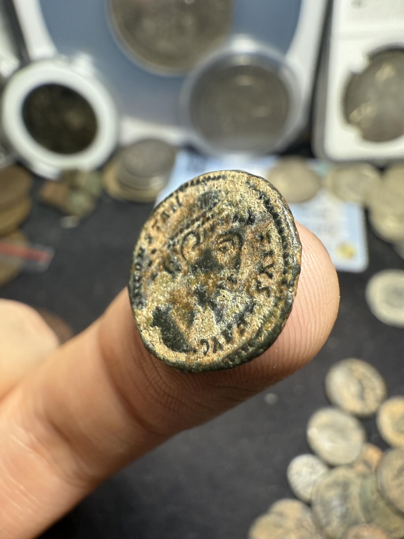 南宋泉阁俄币 外币 国币 专场第七期 古罗马 公元350-361 君士坦丁提乌斯二世小铜币 誓愿币 好品