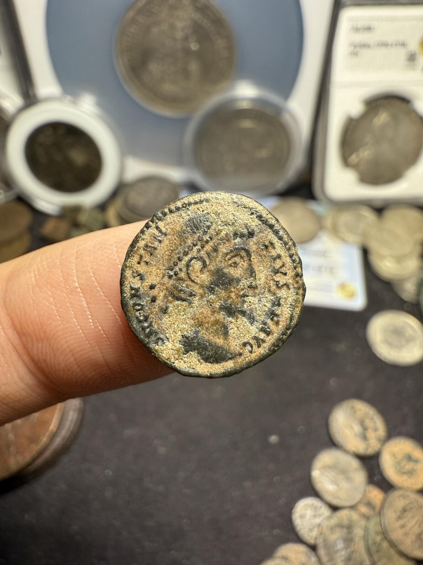 南宋泉阁俄币 外币 国币 专场第七期 古罗马 公元350-361 君士坦丁提乌斯二世小铜币 誓愿币 好品