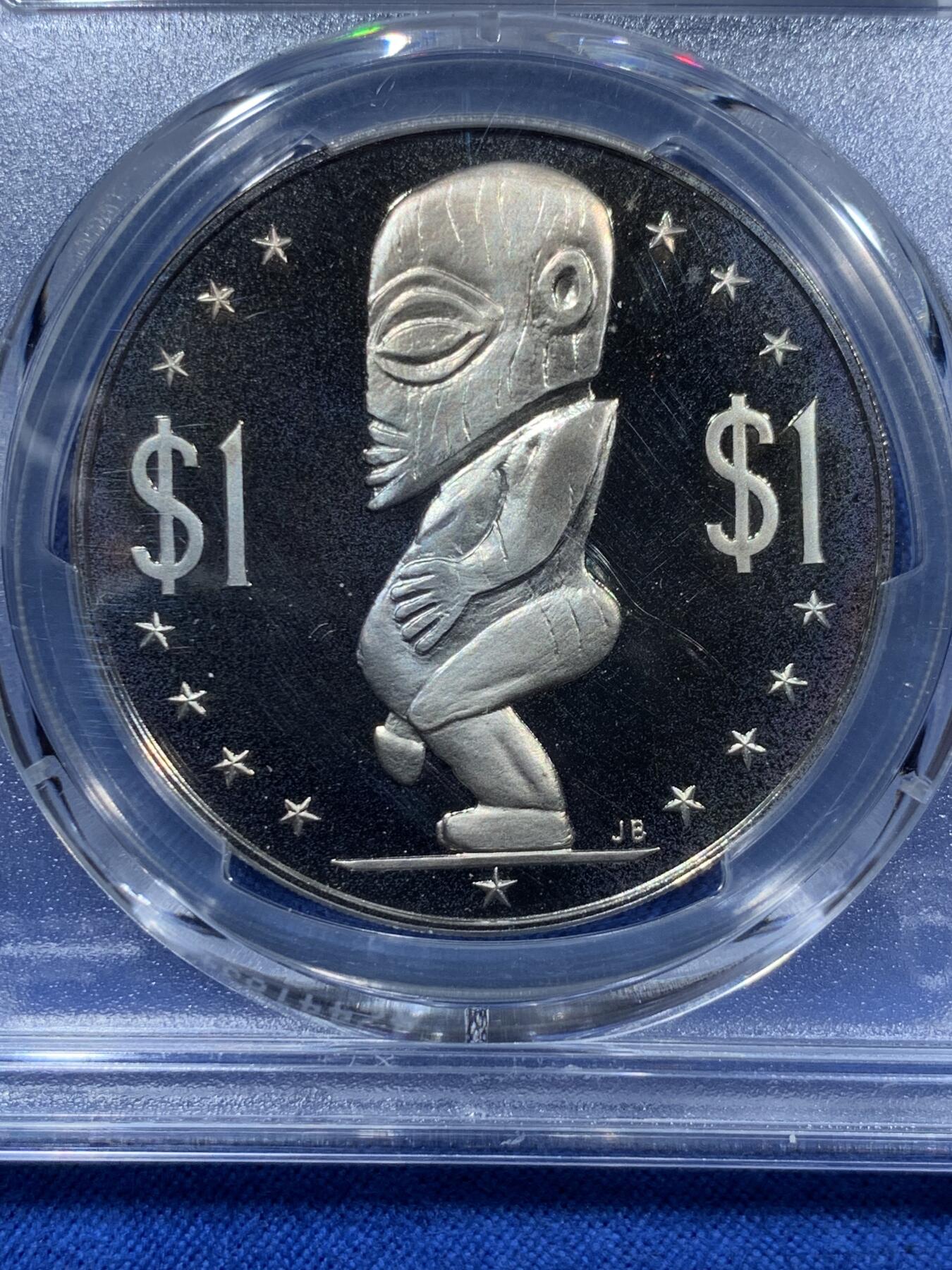 《竞宝斋》第361场 周日，周一  2场连拍 （全场包邮） PCGS PR68DCAM 库克群岛1972年1元高分收藏级，亚军分精制币！冠军分仅1枚，此分数合适收藏！