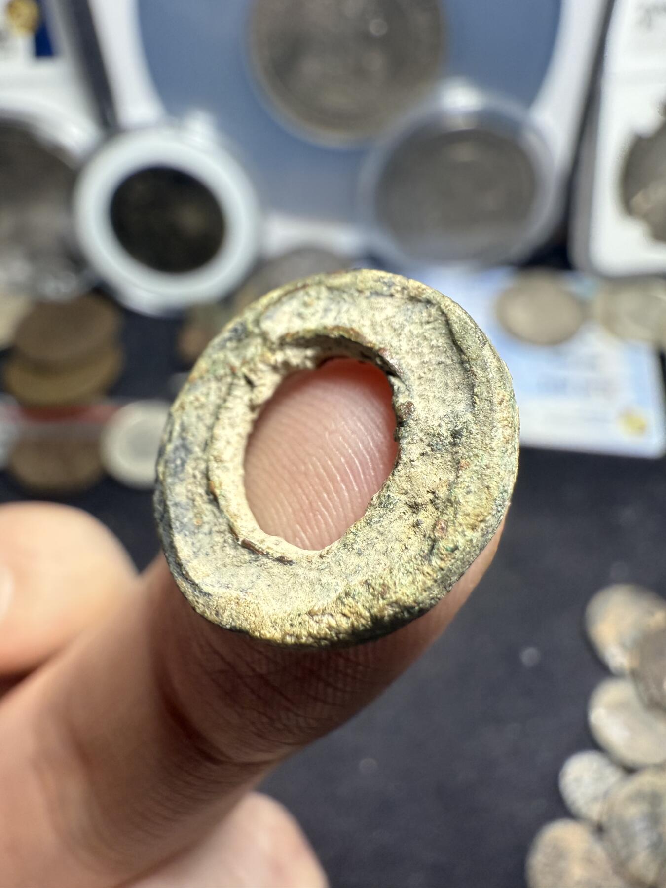 南宋泉阁俄币 外币 国币 专场第七期 唐 七河地区无文砝码钱 小样 圆孔 少见