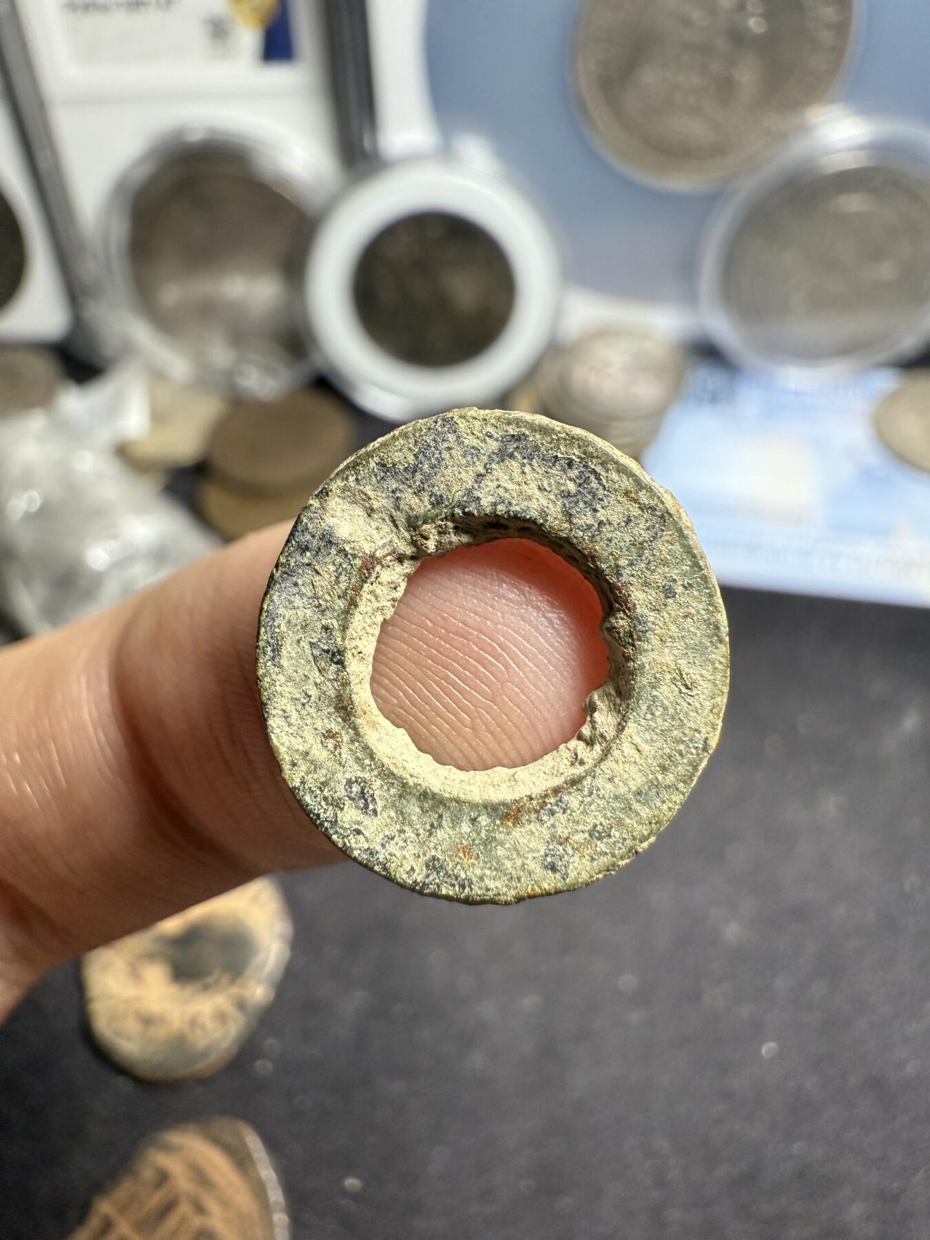 南宋泉阁俄币 外币 国币 专场第七期 唐 七河地区无文砝码钱 小样 圆孔 少见