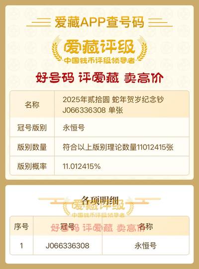 2025年蛇年纪念钞，全新的品相！号码全程无4，7尾8。永恒号